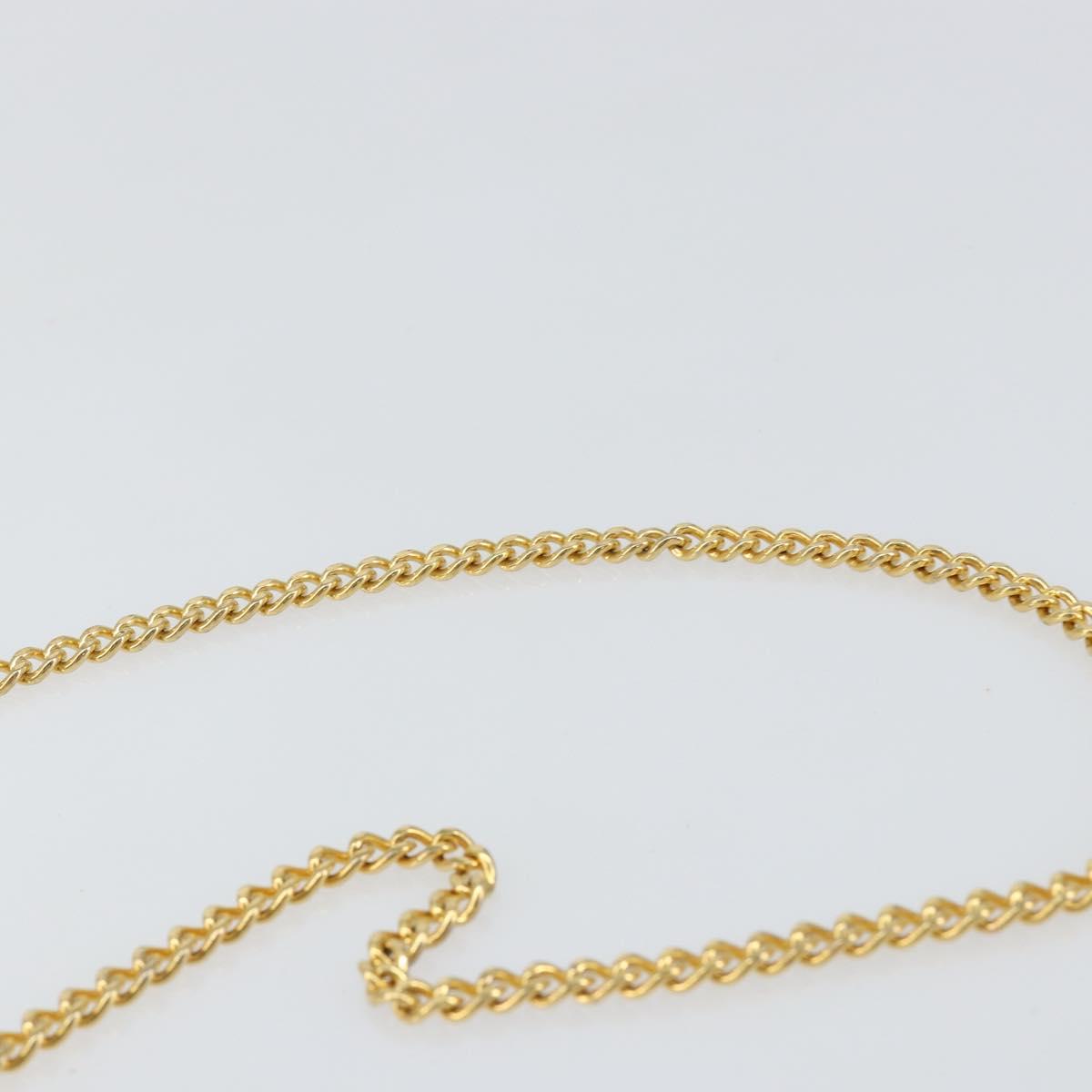 Christian Dior Chain Shoulder Bag Leather Black Gold Auth bs30789