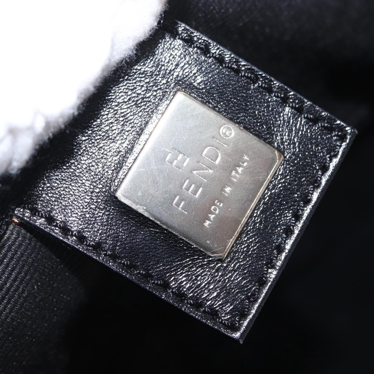 FENDI Hand Bag Nylon Black Silver Auth bs30796