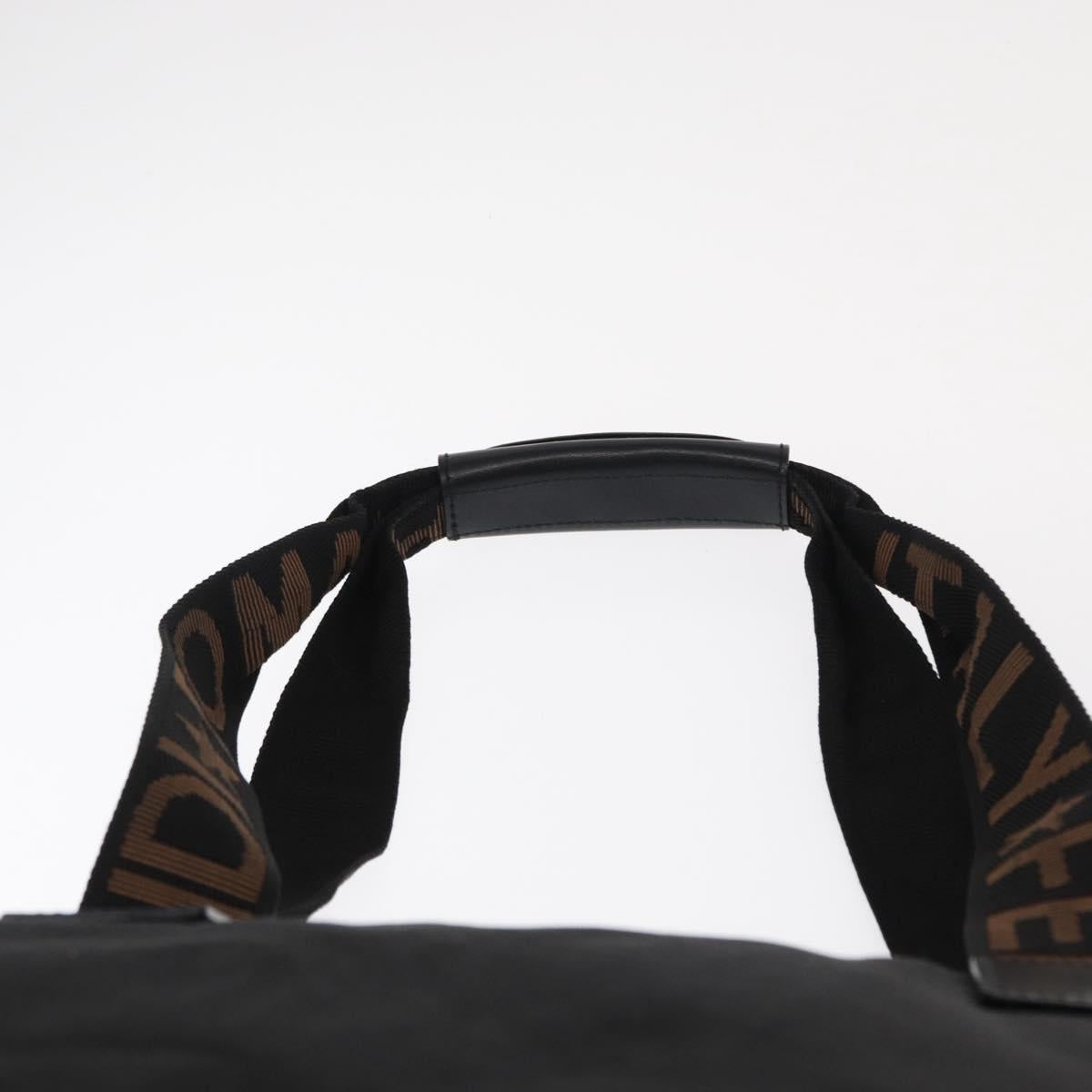 FENDI Hand Bag Nylon Black Silver Auth bs30796