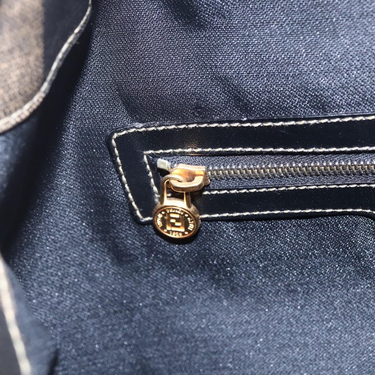 FENDI Pecan Canvas Backpack Brown Black Auth bs30797