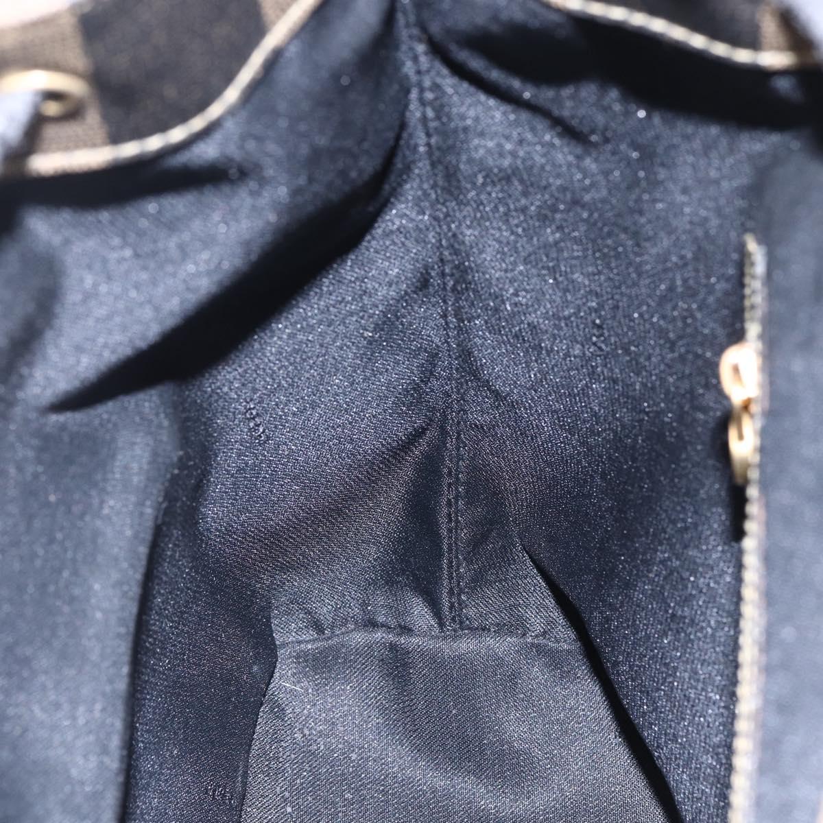 FENDI Pecan Canvas Backpack Brown Black Auth bs30797