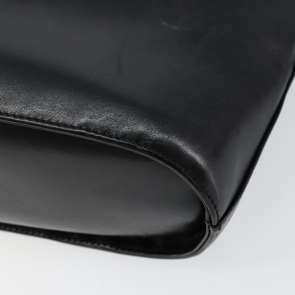 Salvatore Ferragamo Hand Bag Leather 2way Black Gold Auth bs30800