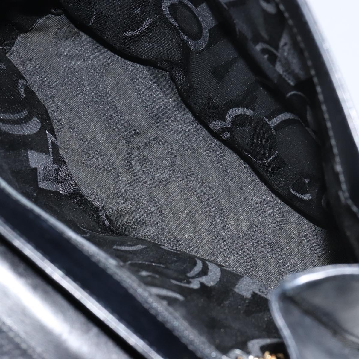 Salvatore Ferragamo Hand Bag Leather 2way Black Gold Auth bs30800