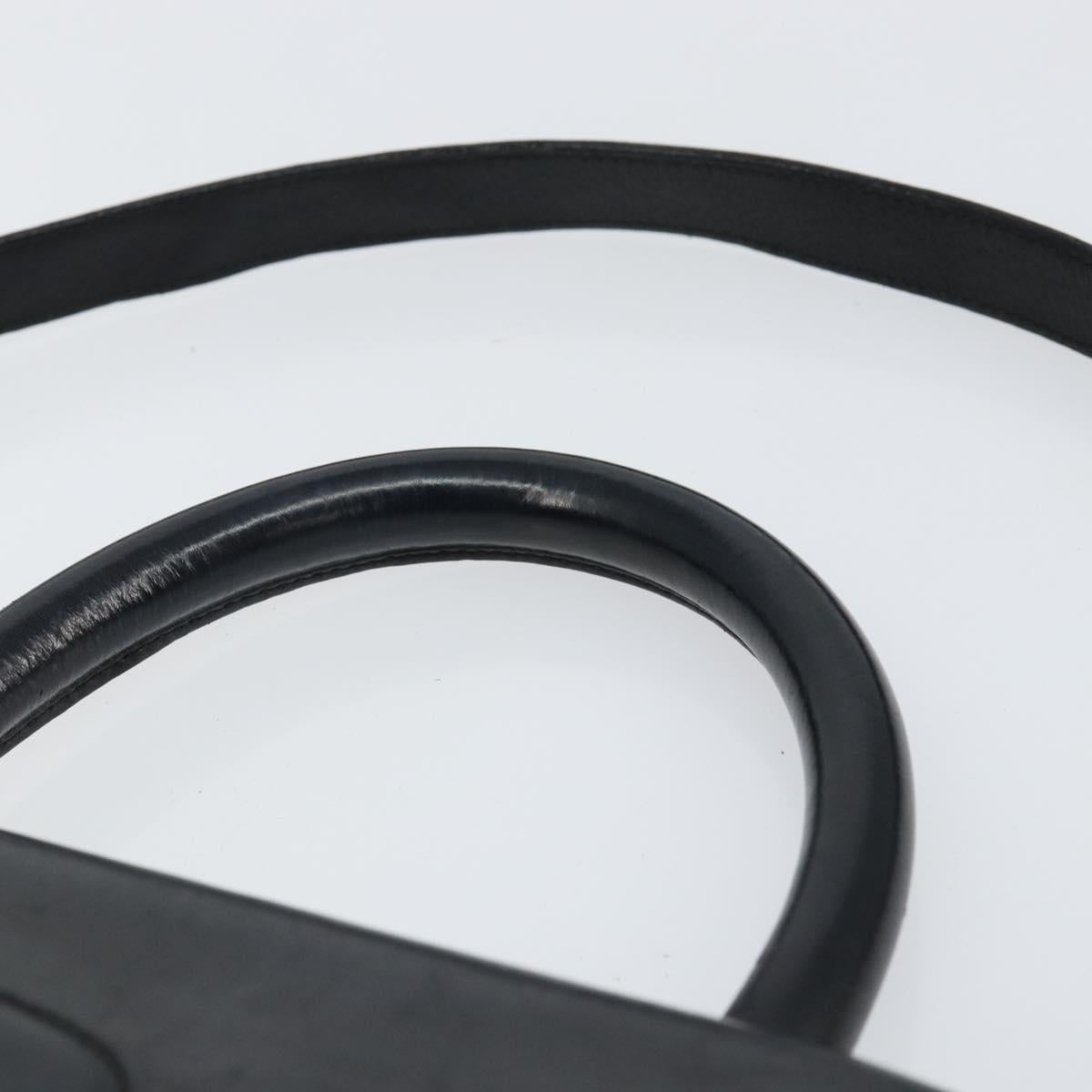 Salvatore Ferragamo Hand Bag Leather 2way Black Gold Auth bs30800