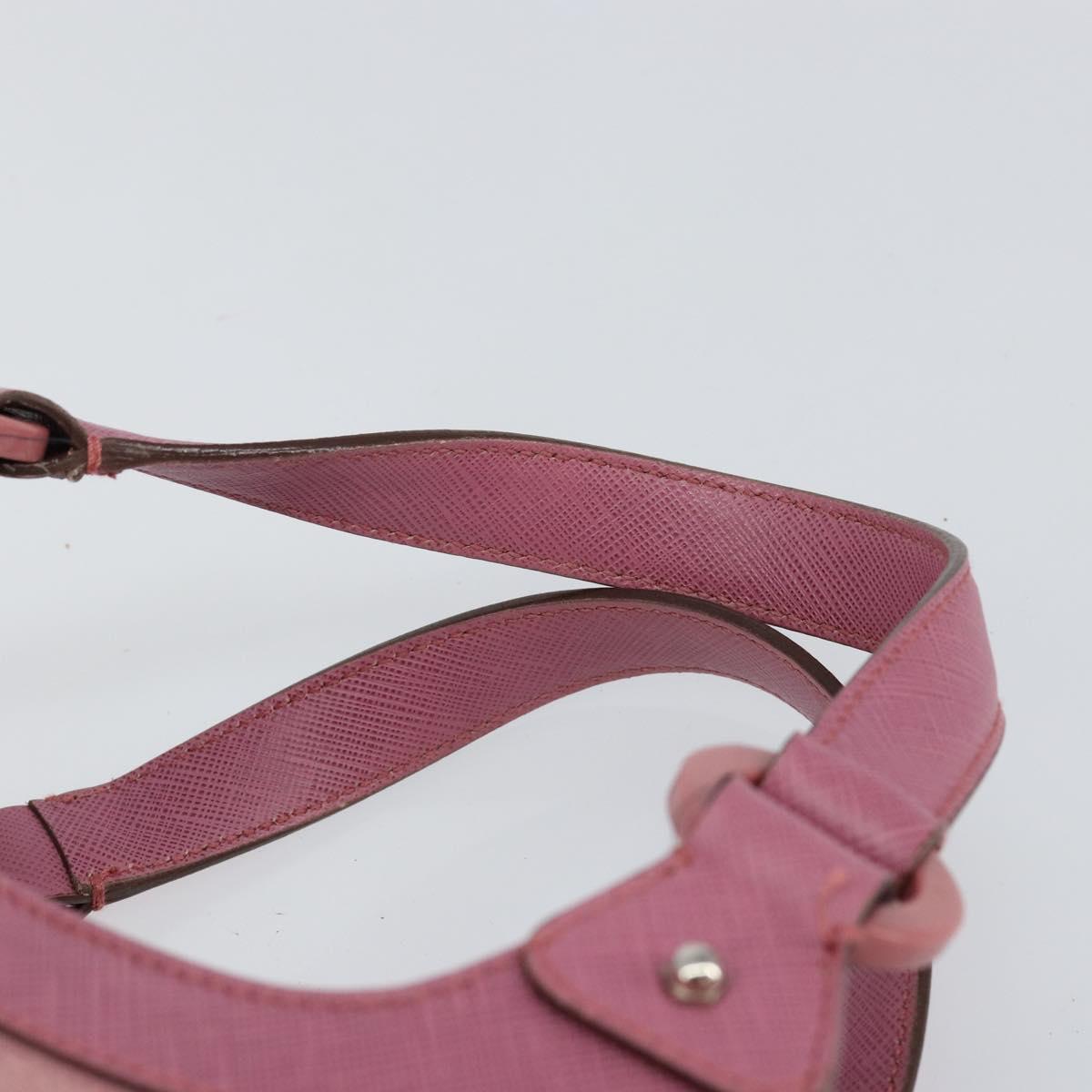 Salvatore Ferragamo Gancini Hand Bag Suede Leather Pink Silver Auth bs30801