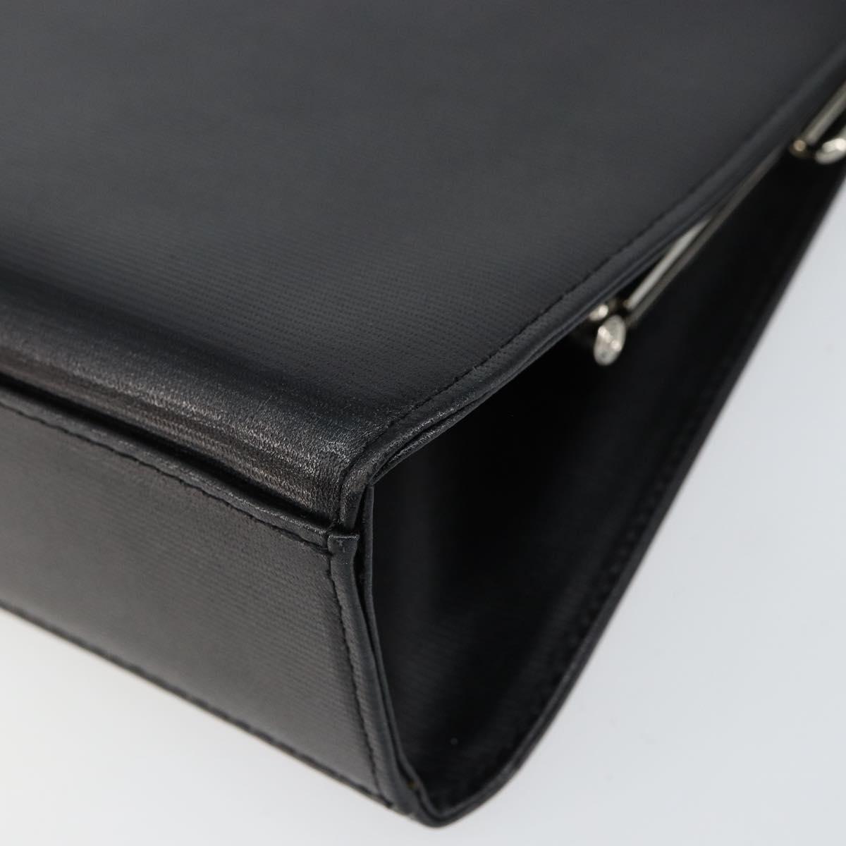 VALENTINO Shoulder Bag Leather Black Gold Auth bs30807