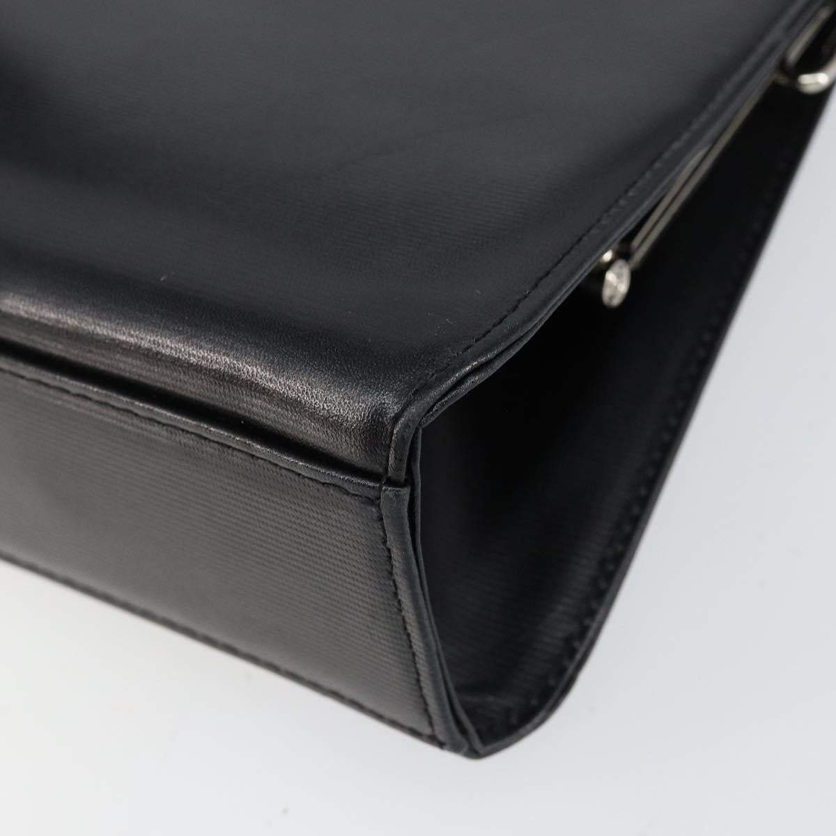 VALENTINO Shoulder Bag Leather Black Gold Auth bs30807