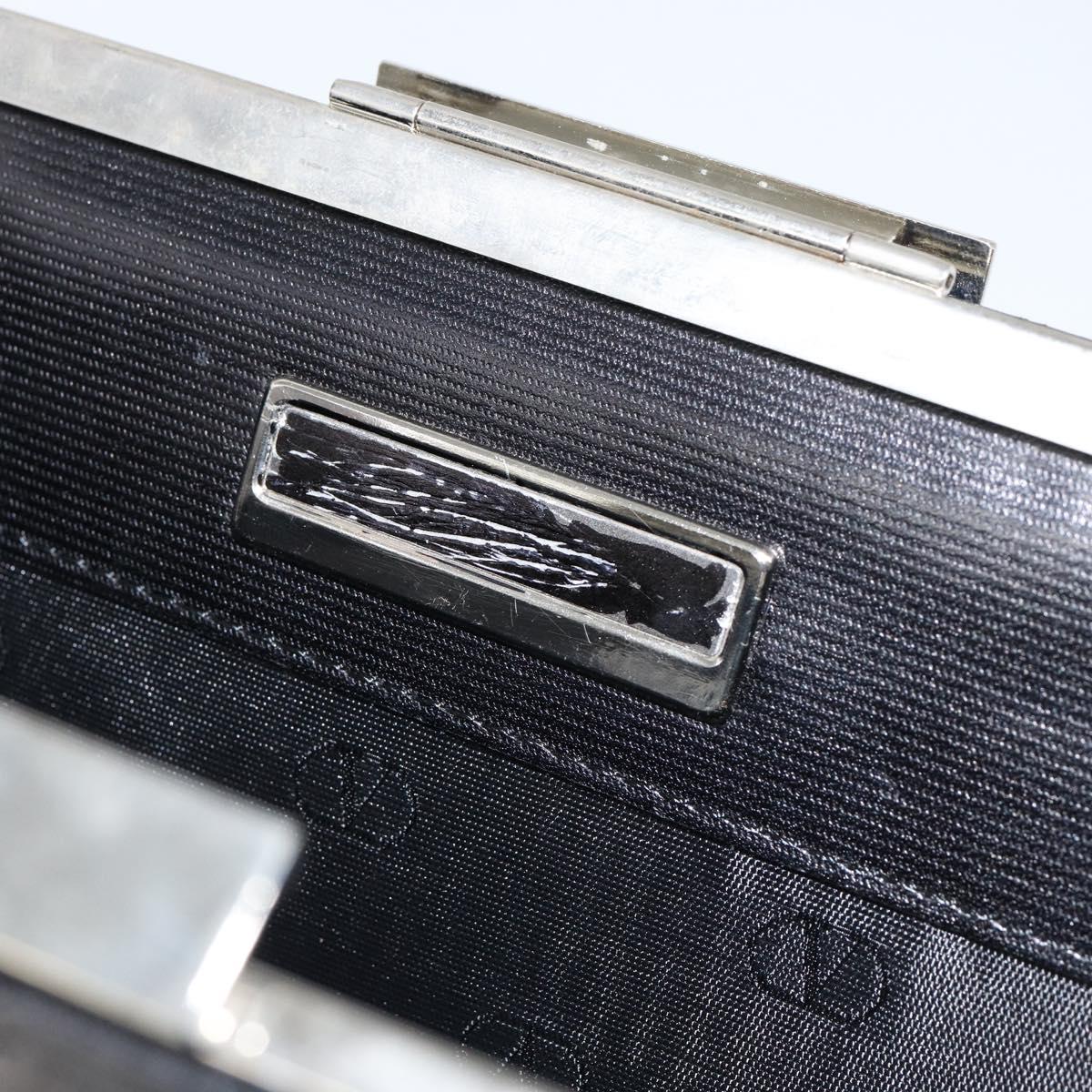 VALENTINO Shoulder Bag Leather Black Gold Auth bs30807