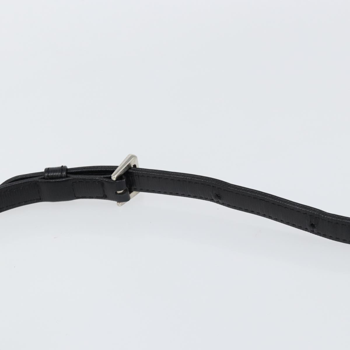 VALENTINO Shoulder Bag Leather Black Gold Auth bs30807