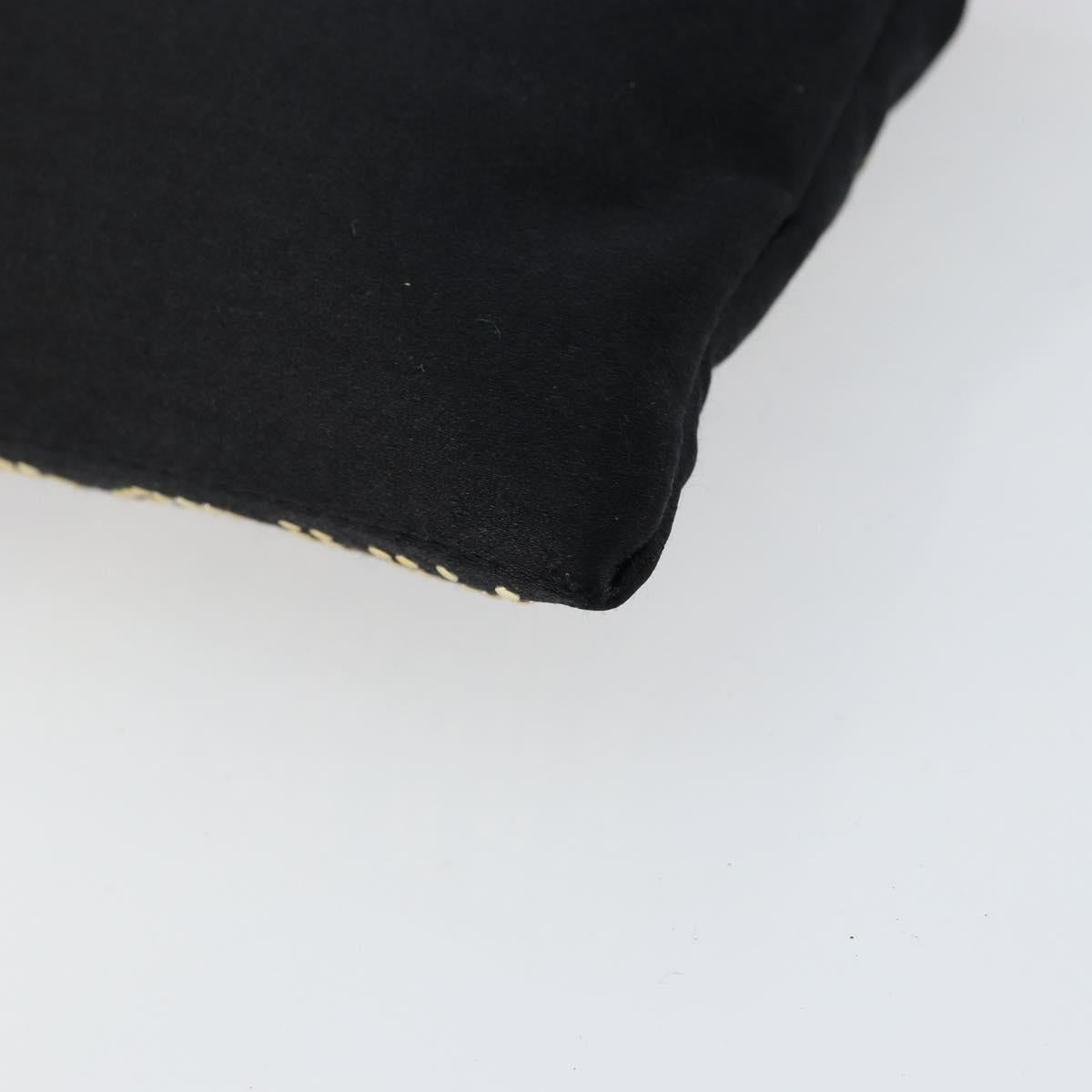 VALENTINO Hand Bag Satin Brown Gold Auth bs30808