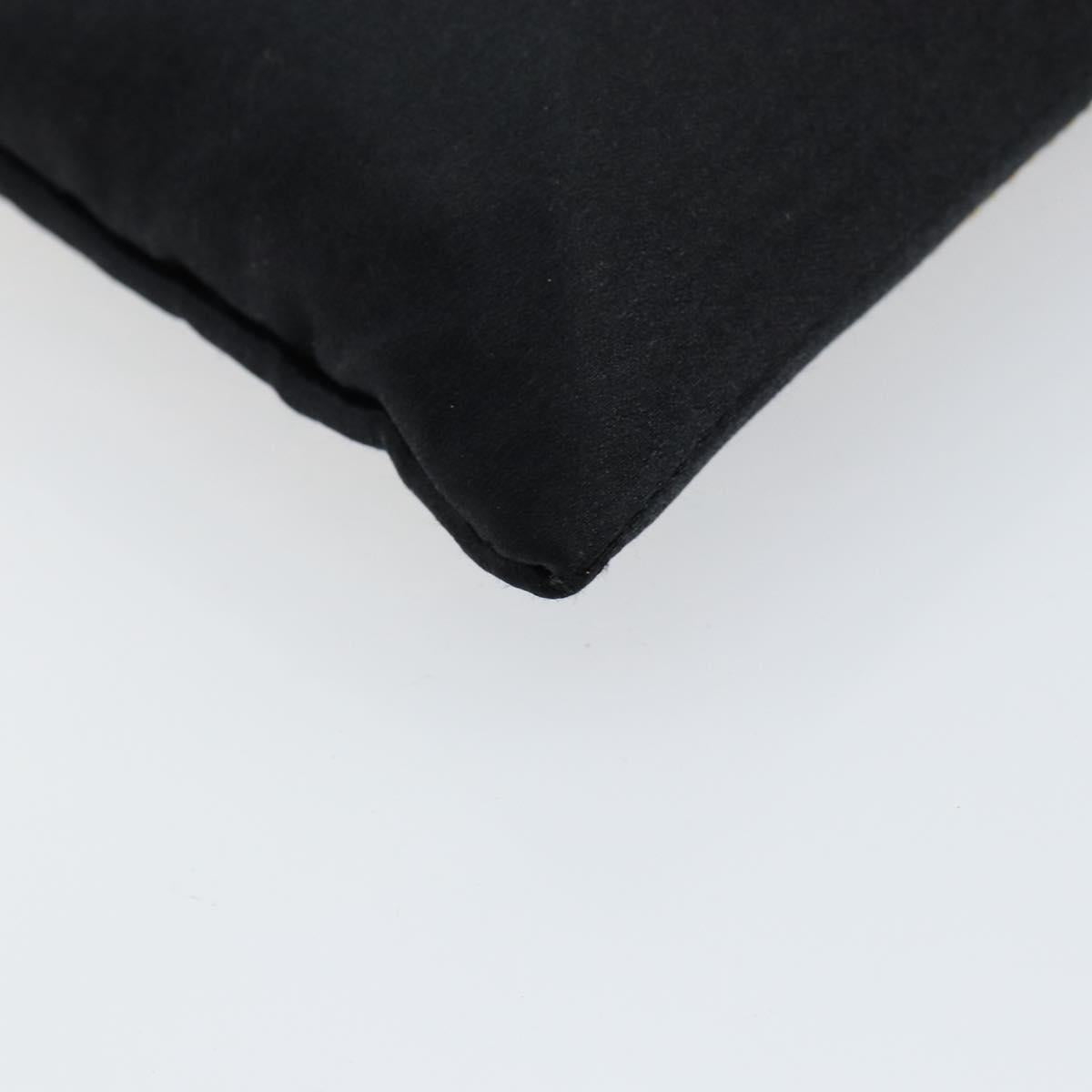 VALENTINO Hand Bag Satin Brown Gold Auth bs30808