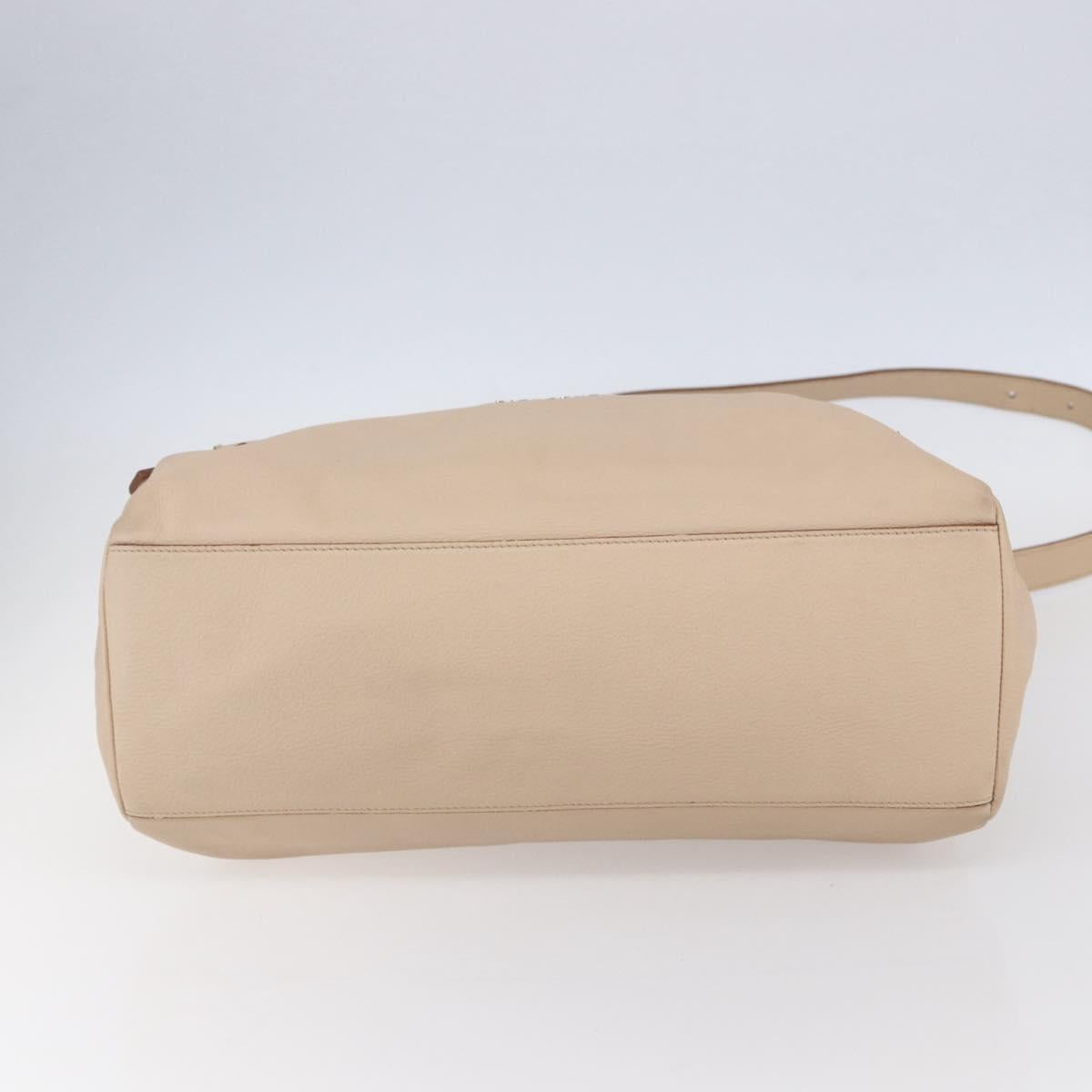 GIVENCHY Hand Bag Leather 2way Baby Blue Silver Auth bs30809