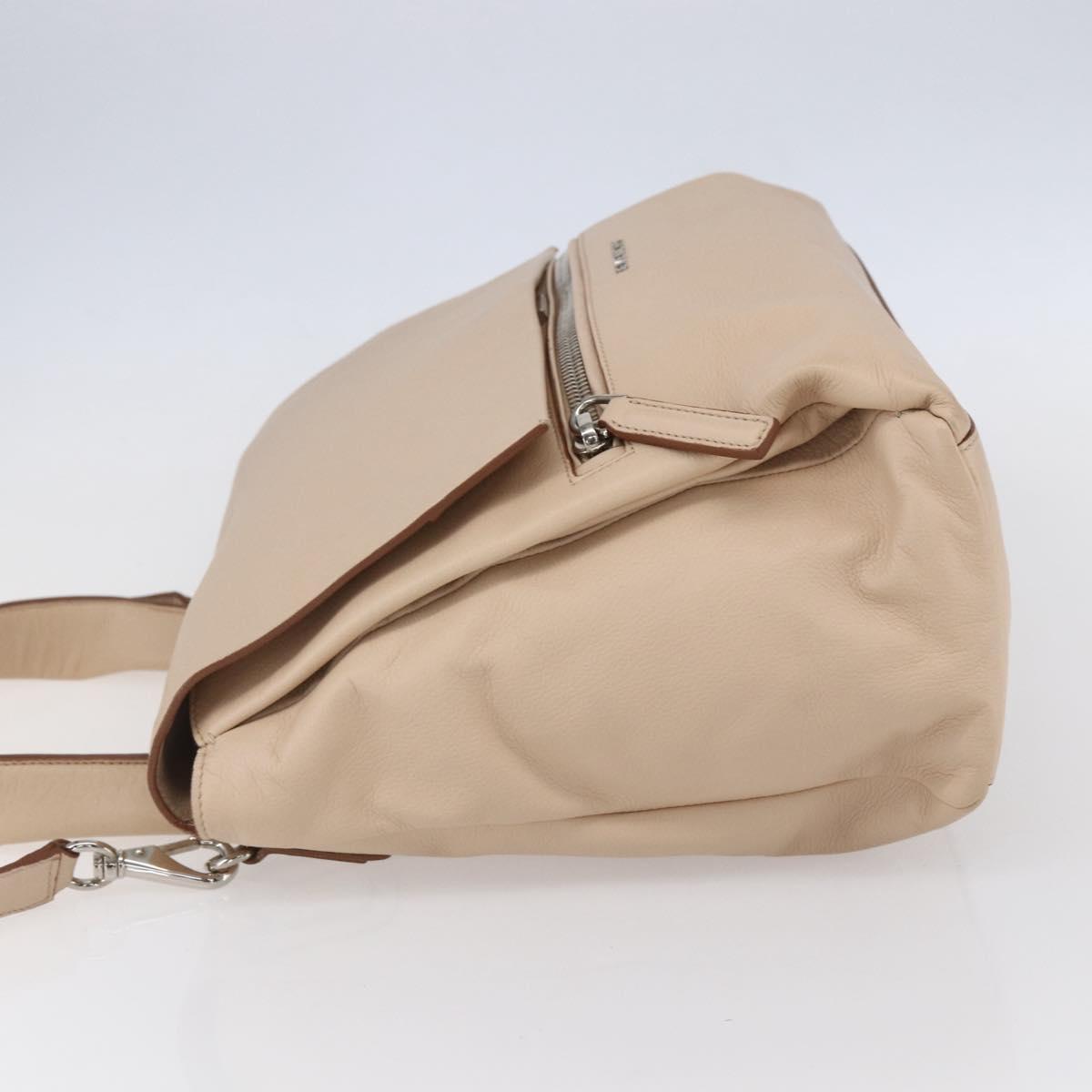 GIVENCHY Hand Bag Leather 2way Baby Blue Silver Auth bs30809