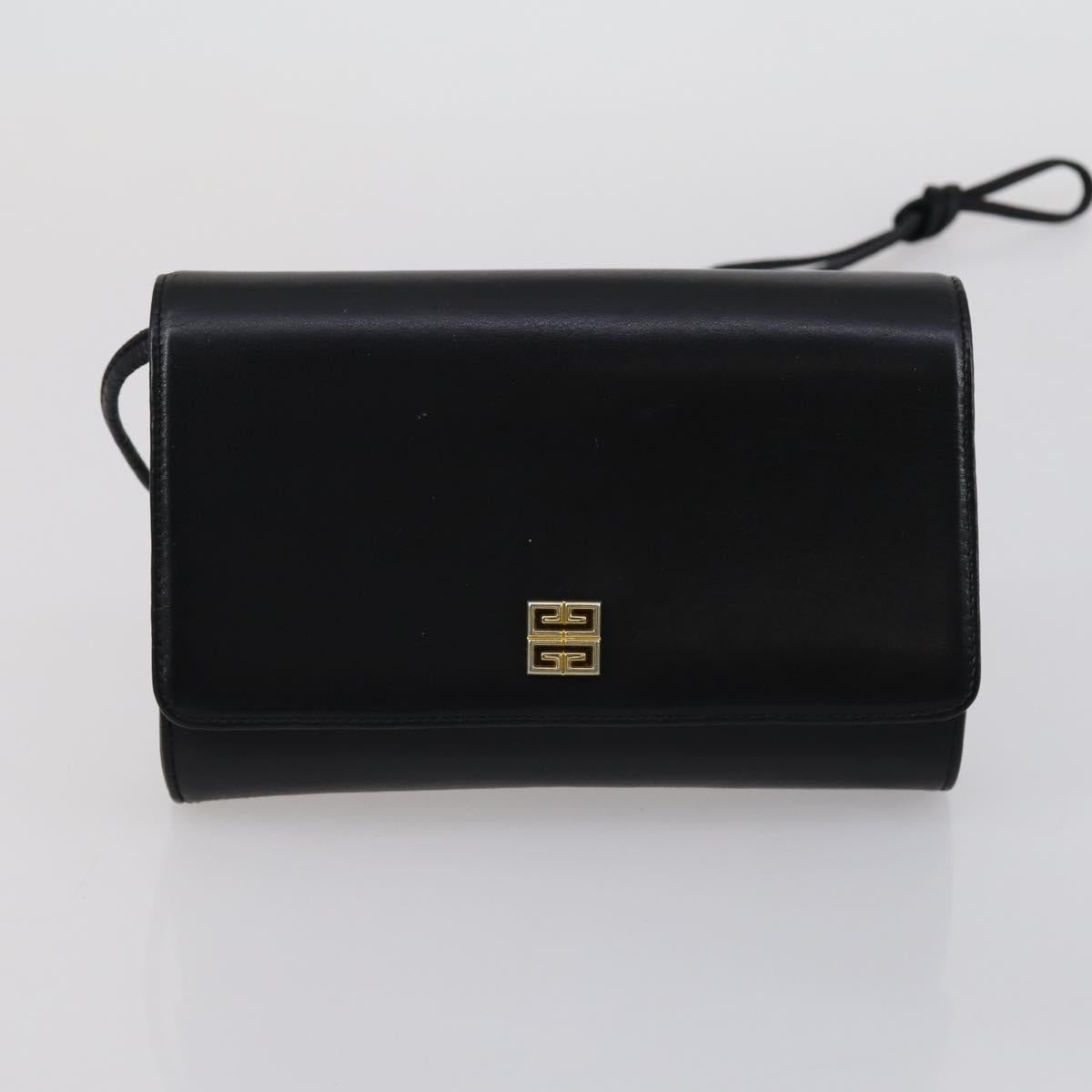 GIVENCHY Shoulder Bag Leather 3 Set Black White Auth bs30810