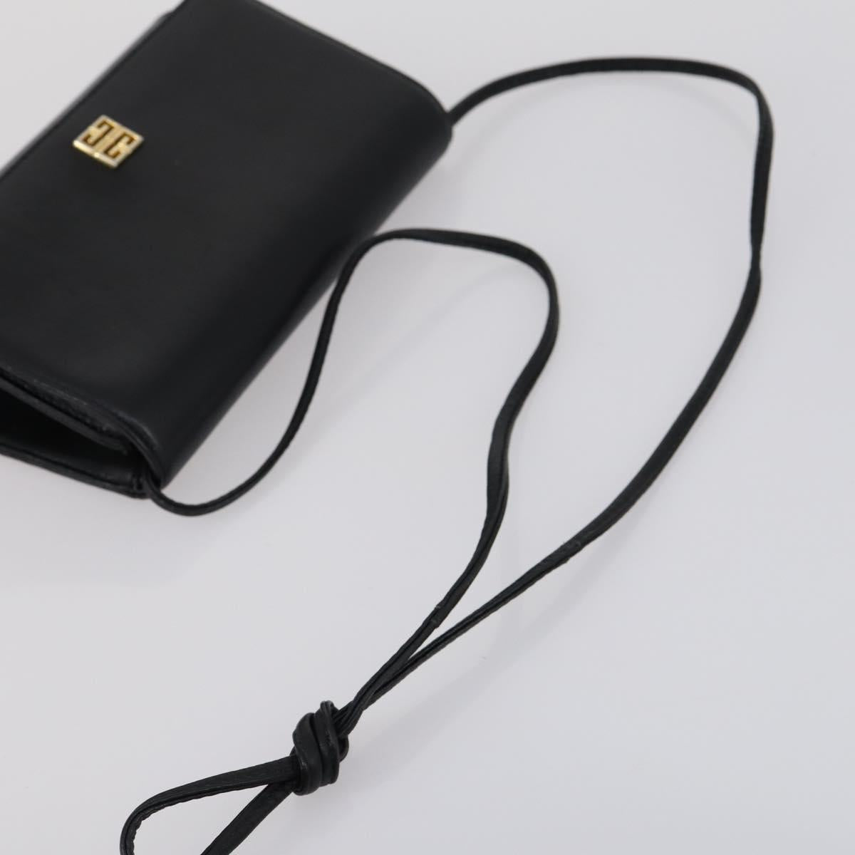 GIVENCHY Shoulder Bag Leather 3 Set Black White Auth bs30810