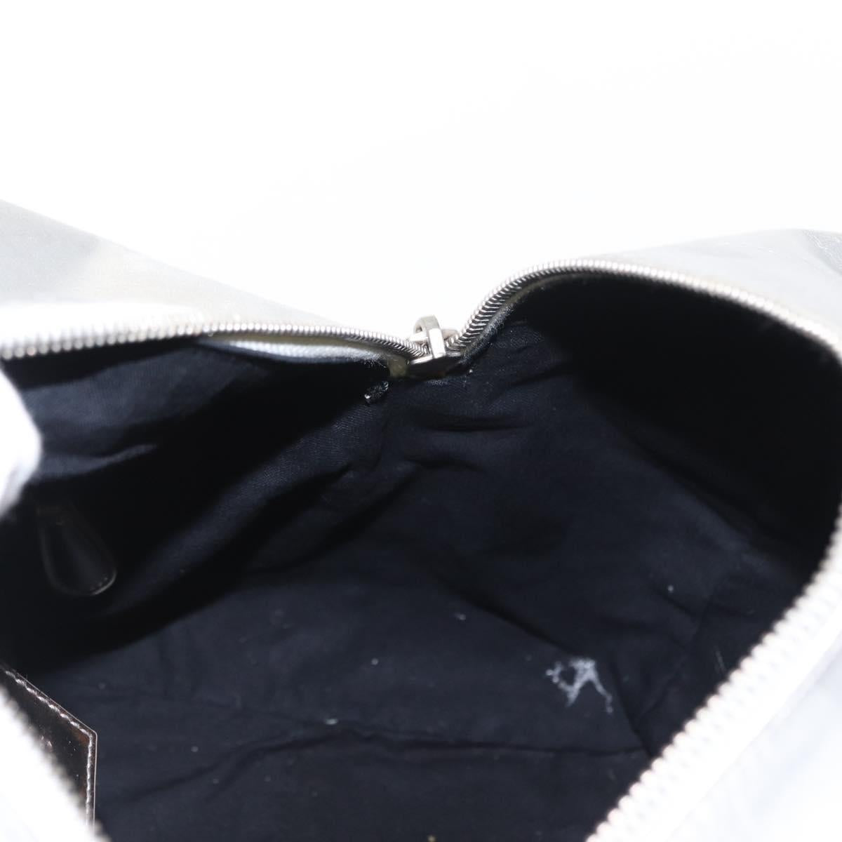 BALENCIAGA Grease Hand Bag Leather Silver 203249 Auth bs30812