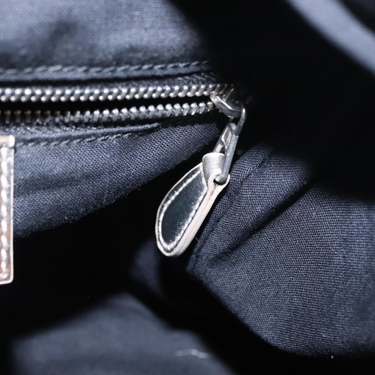 BALENCIAGA Grease Hand Bag Leather Silver 203249 Auth bs30812