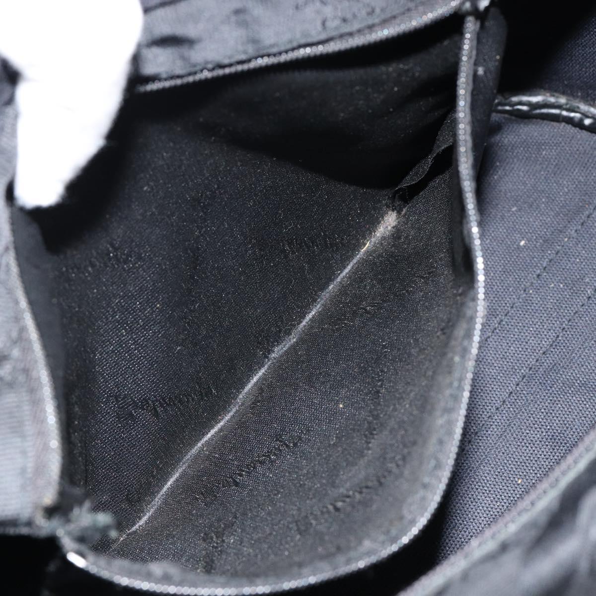 BALENCIAGA Hand Bag Canvas Black Gold Auth bs30816