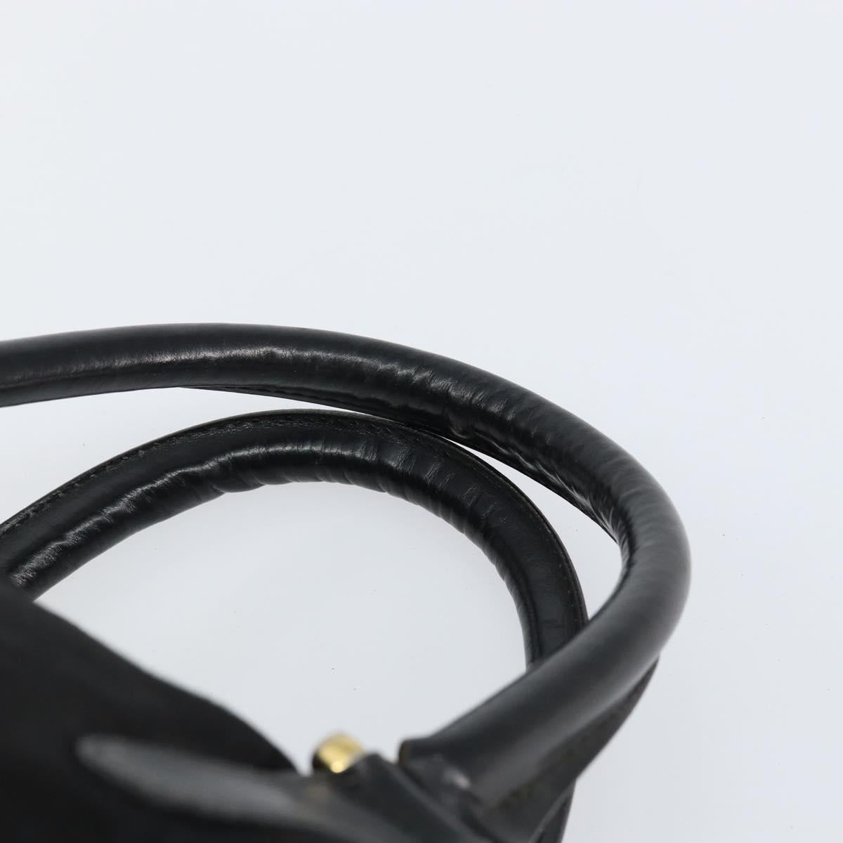 BALENCIAGA Hand Bag Canvas Black Gold Auth bs30816