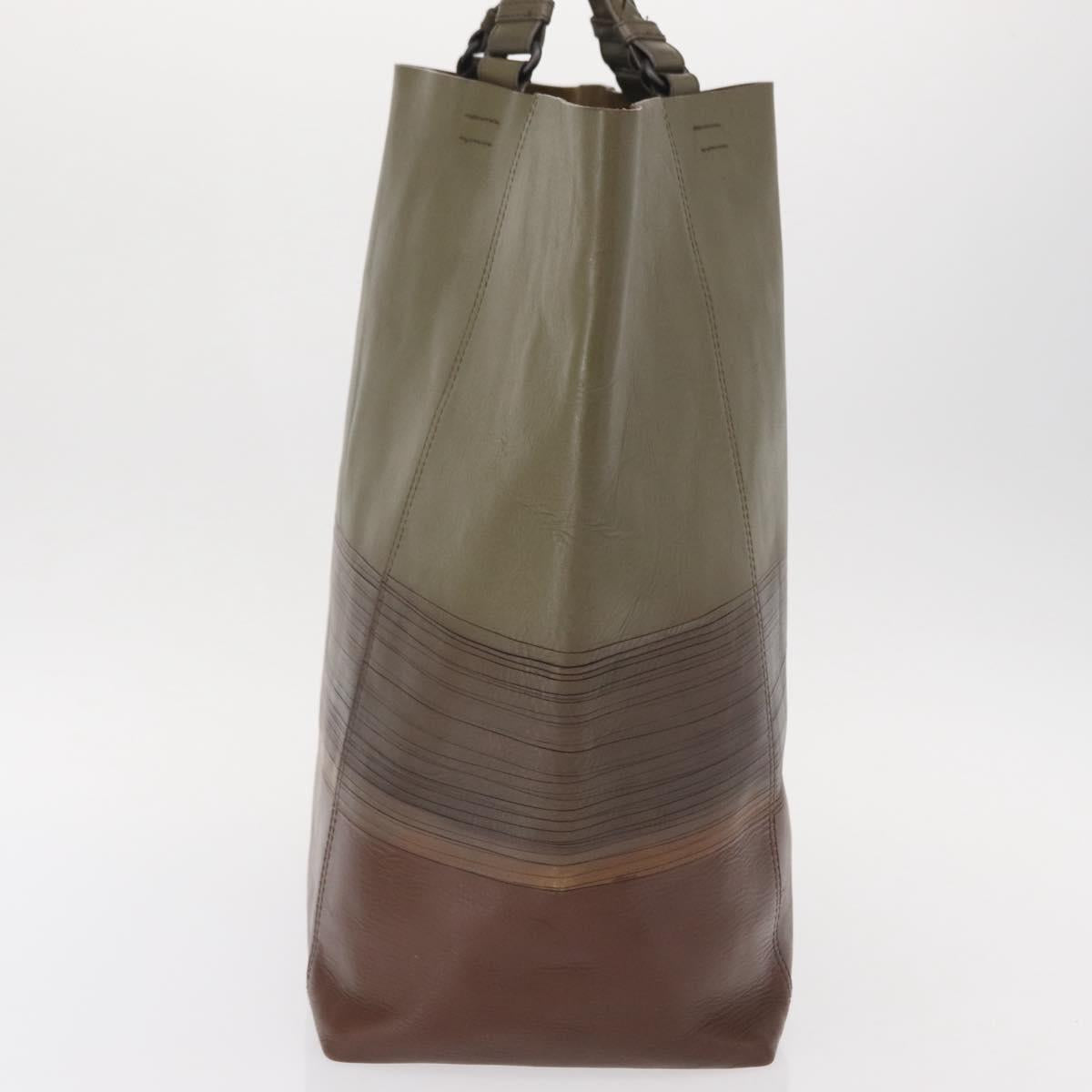 BOTTEGA VENETA INTRECCIATO Hand Bag Leather Khaki Auth bs30818