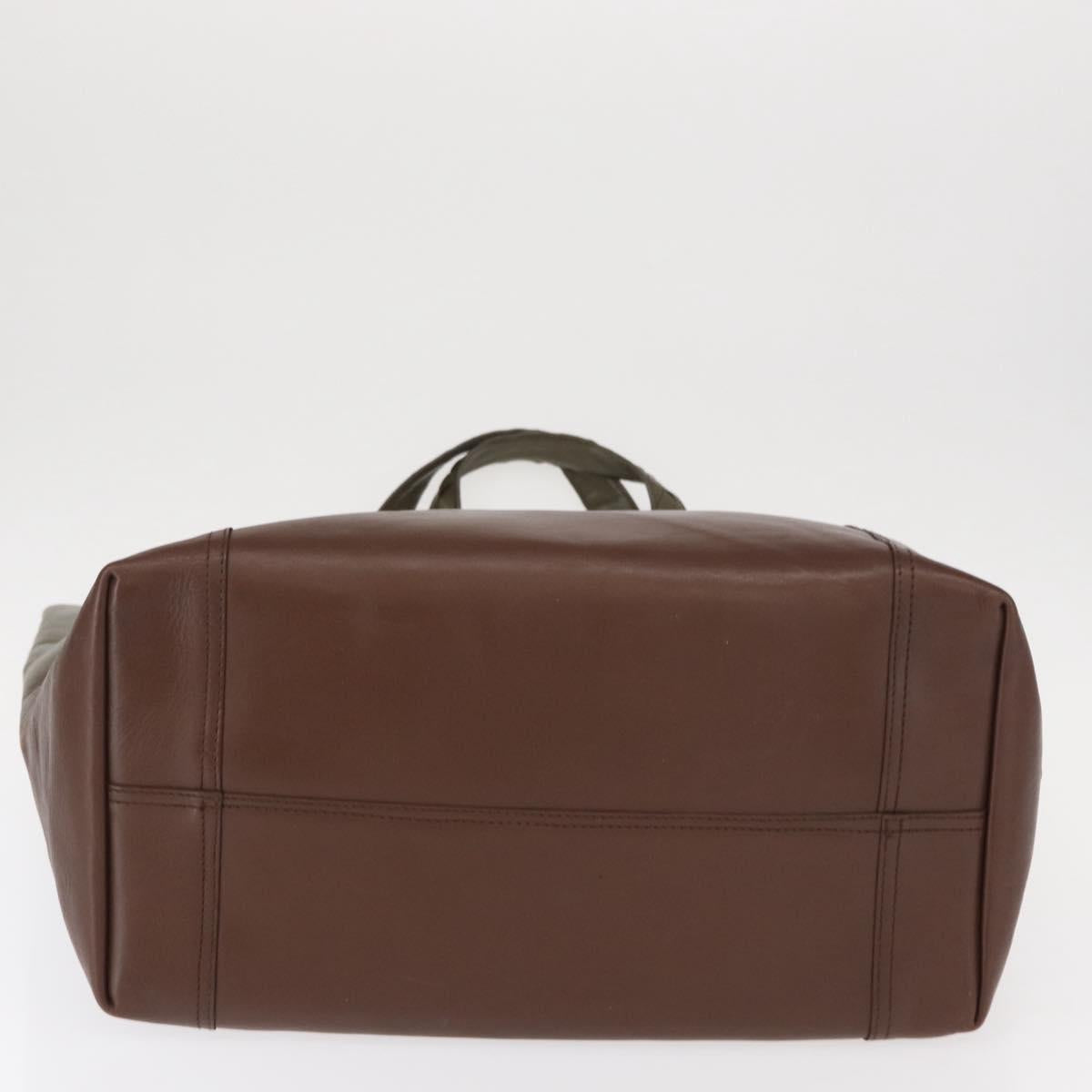 BOTTEGA VENETA INTRECCIATO Hand Bag Leather Khaki Auth bs30818