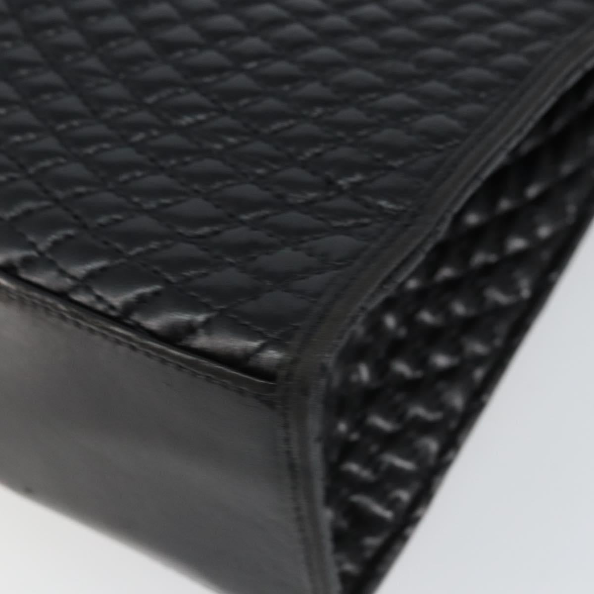 BALLY Hand Bag Leather Black Gold Auth bs30820