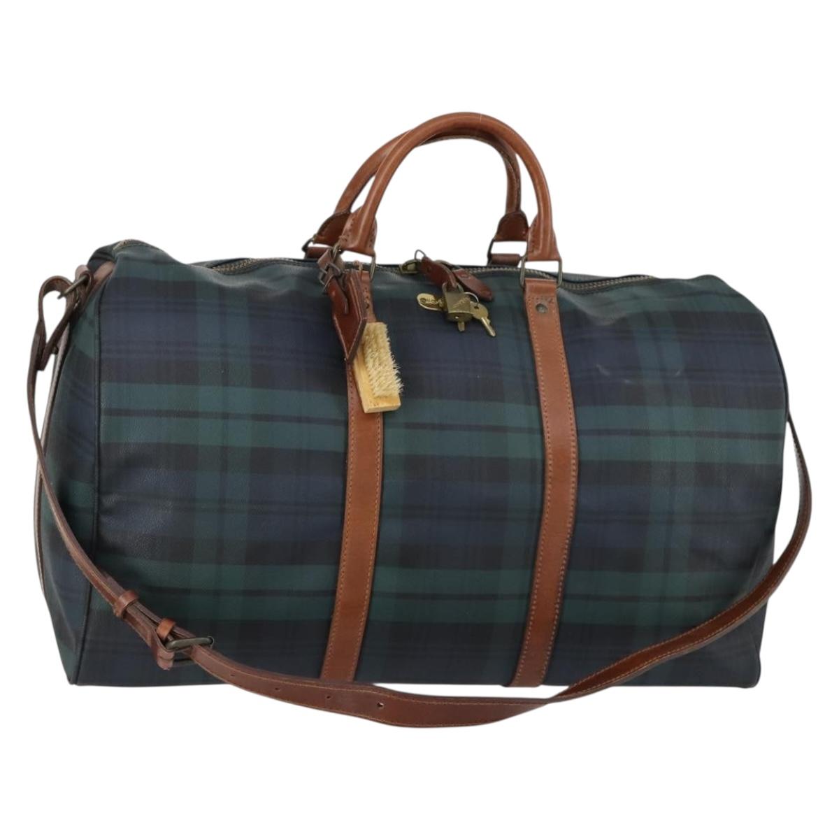 Poro Ralph Lauren Boston Bag Leather PVC Green Auth bs30821