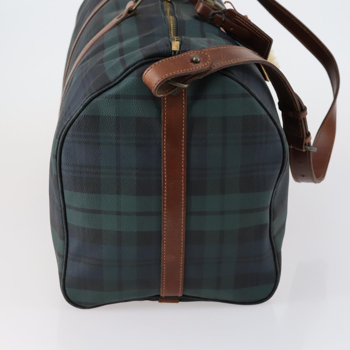 Poro Ralph Lauren Boston Bag Leather PVC Green Auth bs30821