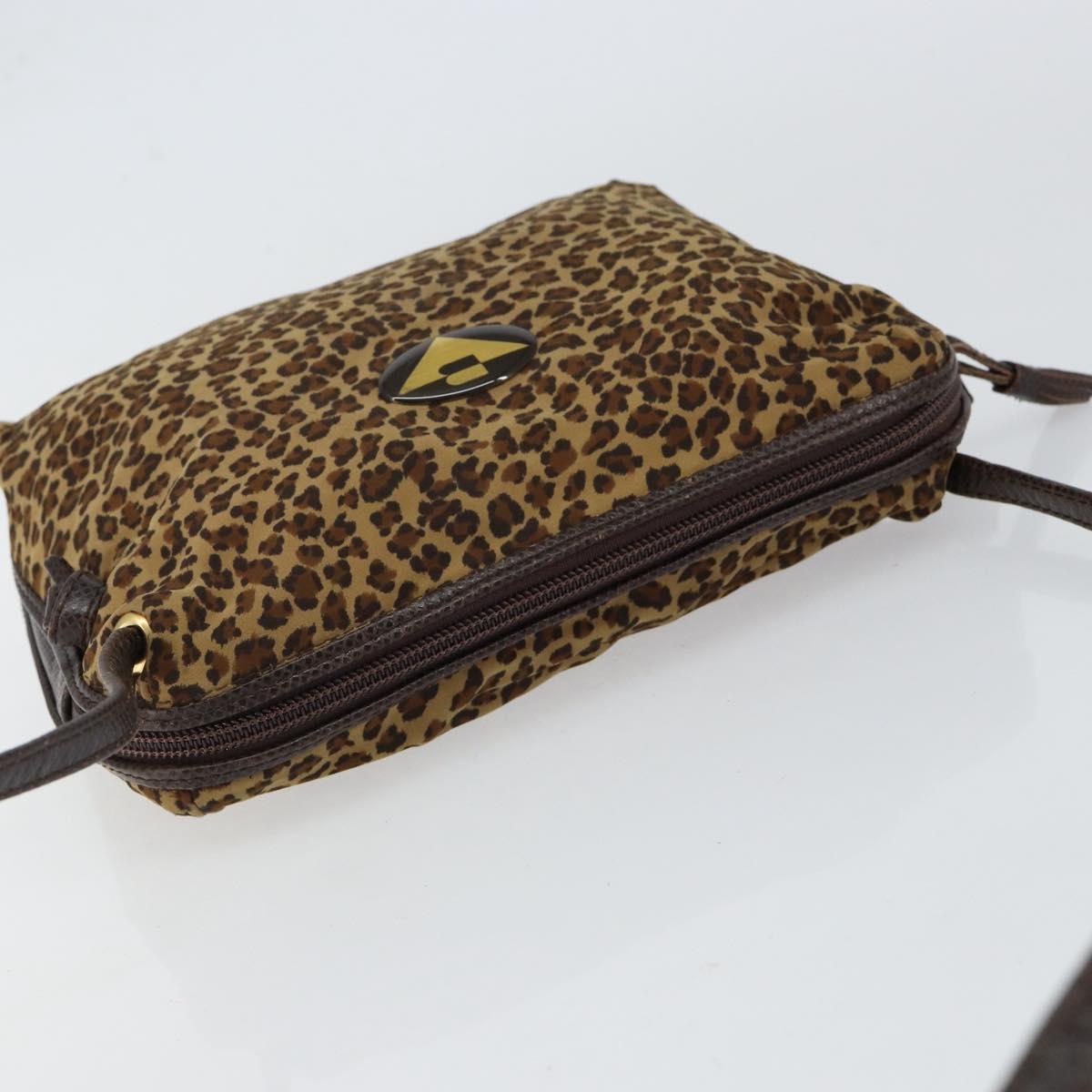 BOTTEGA VENETA Shoulder Bag Nylon Brown Auth bs30824