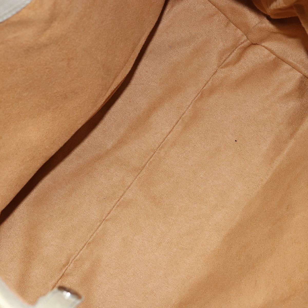 Jimmy Choo Studs Tote Bag Leather Beige Silver Auth bs30825