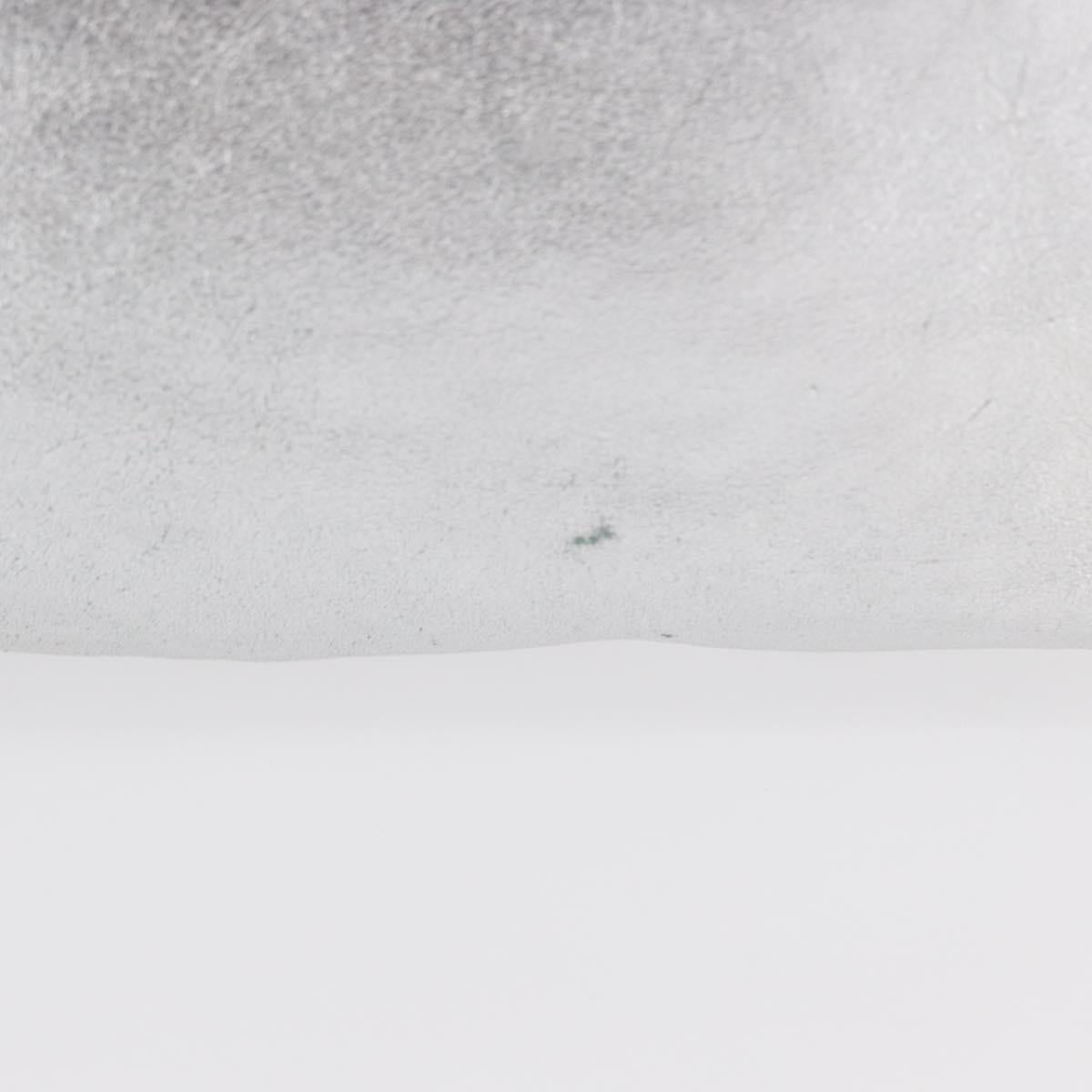 TIFFANY&Co. Hand Bag Leather Silver Auth bs30827