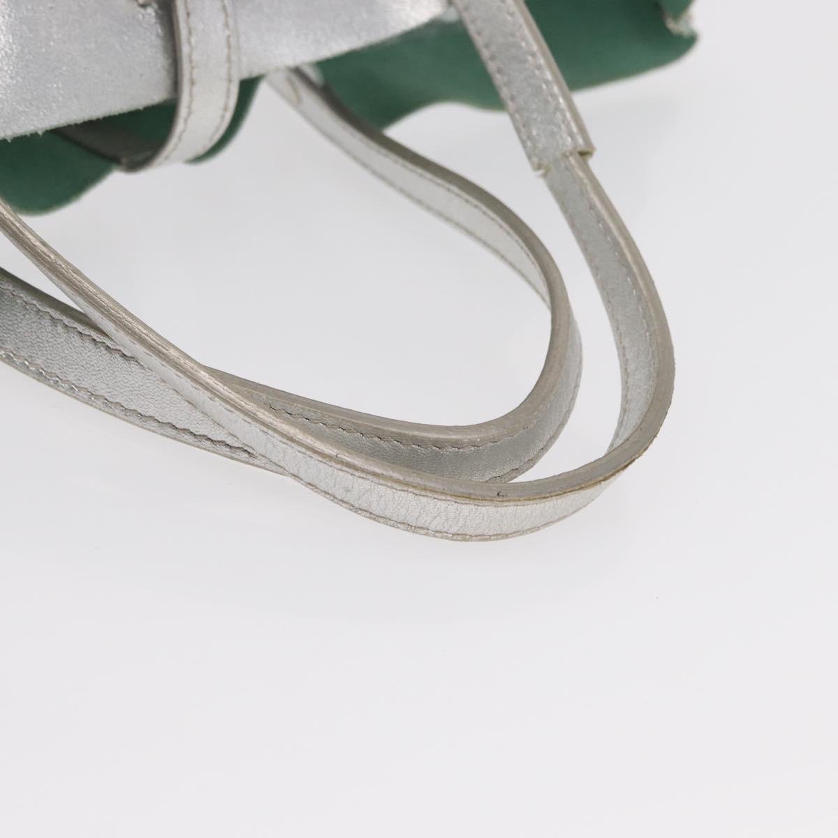 TIFFANY&Co. Hand Bag Leather Silver Auth bs30827