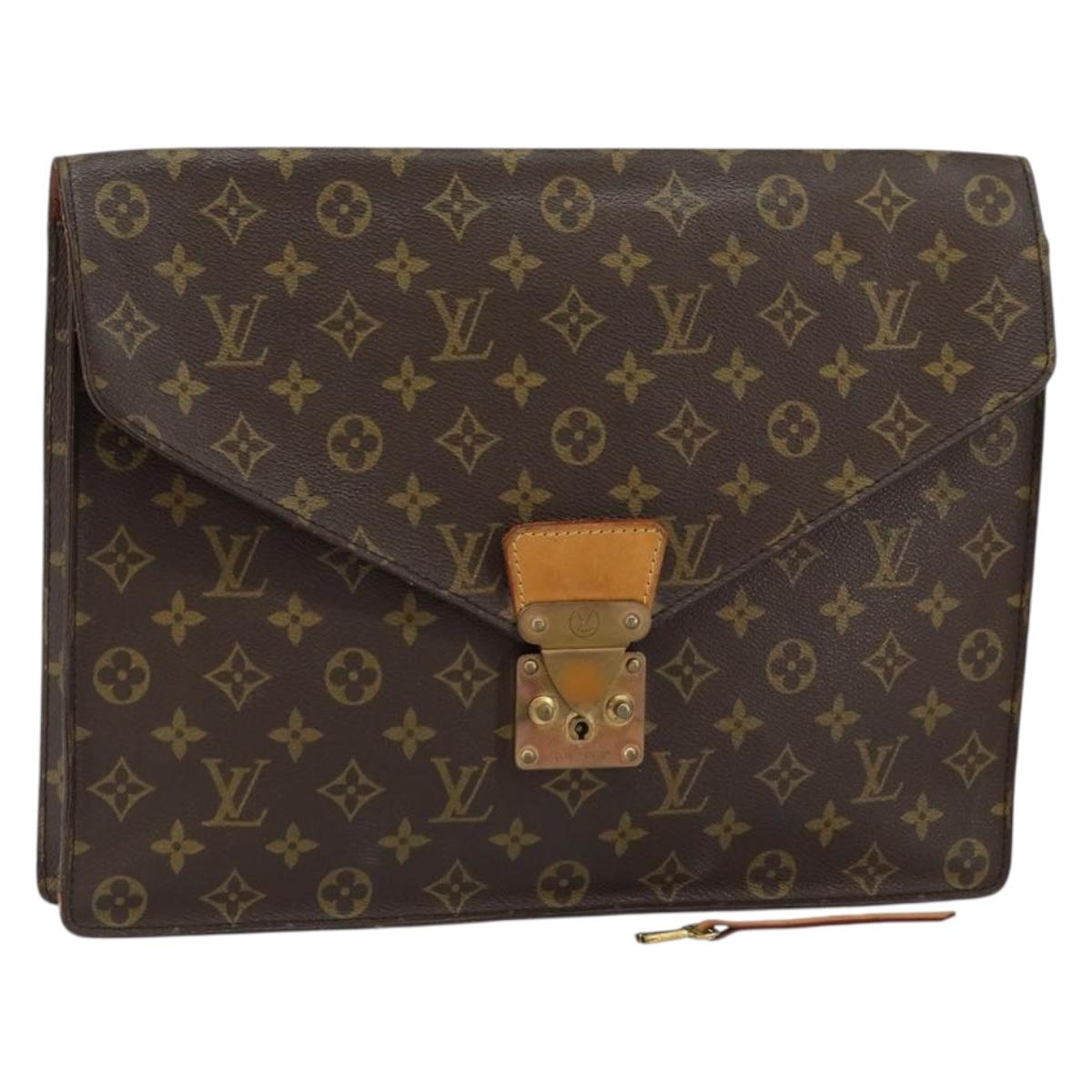 LOUIS VUITTON Monogram Porte Documents Senatur Briefcase M53335 LV Auth bs30830