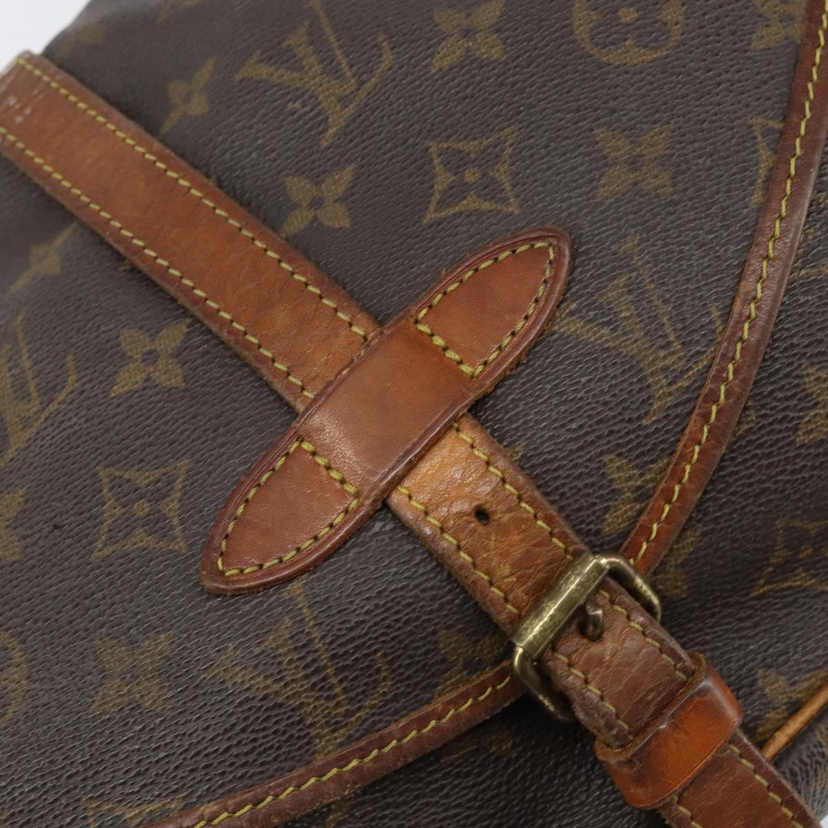 LOUIS VUITTON Monogram Saumur 30 Shoulder Bag M42256 LV Auth bs30833