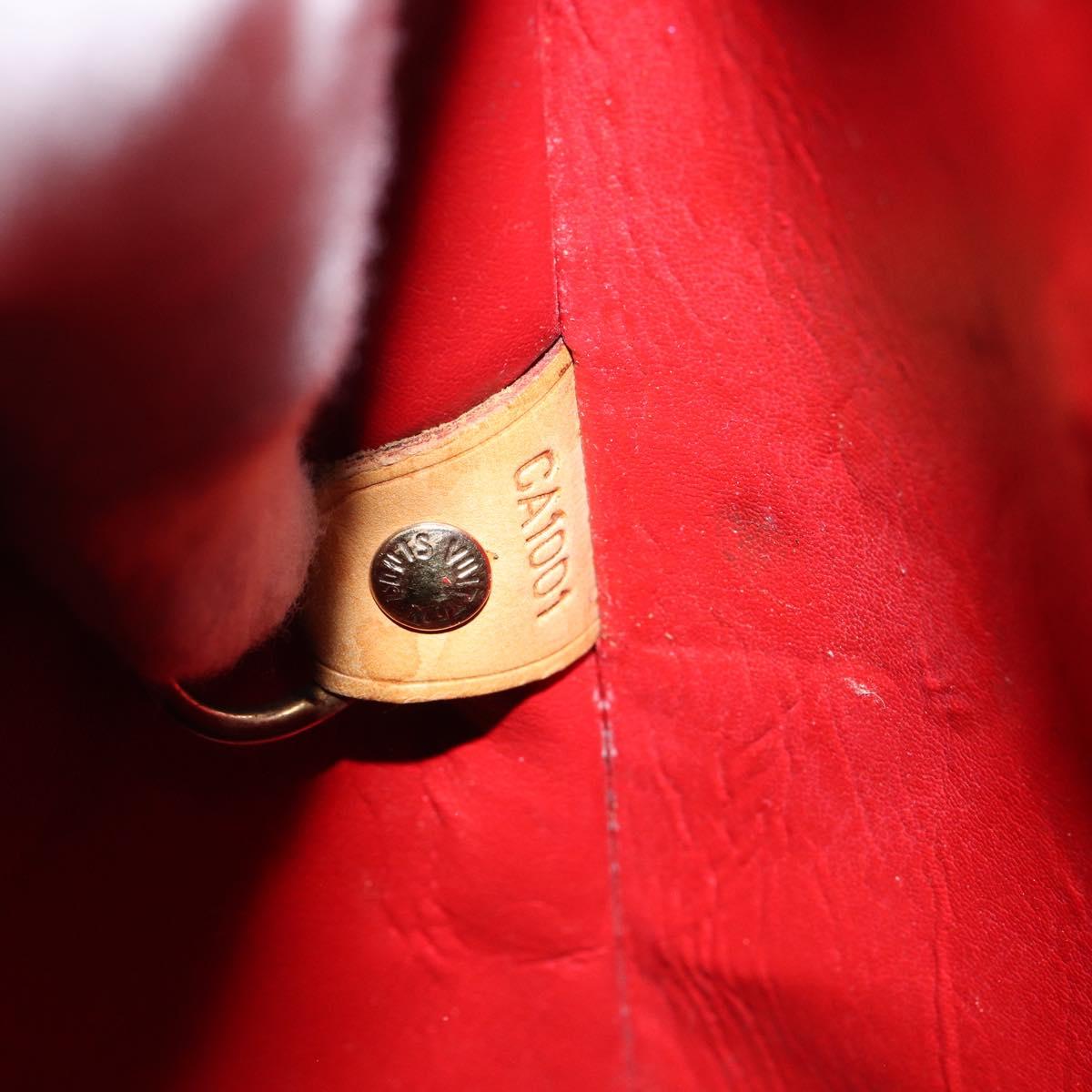 LOUIS VUITTON Monogram Vernis Houston Hand Bag Rouge M91092 LV Auth bs30835