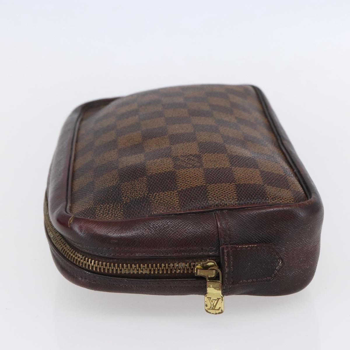 LOUIS VUITTON Damier Ebene Trousse Toilette25 Clutch Bag N47624 LV Auth bs30836