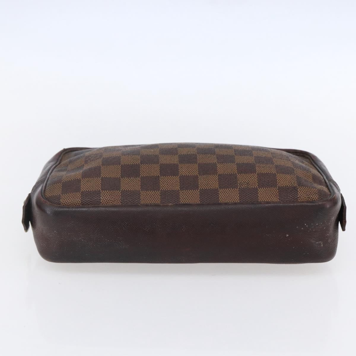 LOUIS VUITTON Damier Ebene Trousse Toilette25 Clutch Bag N47624 LV Auth bs30836
