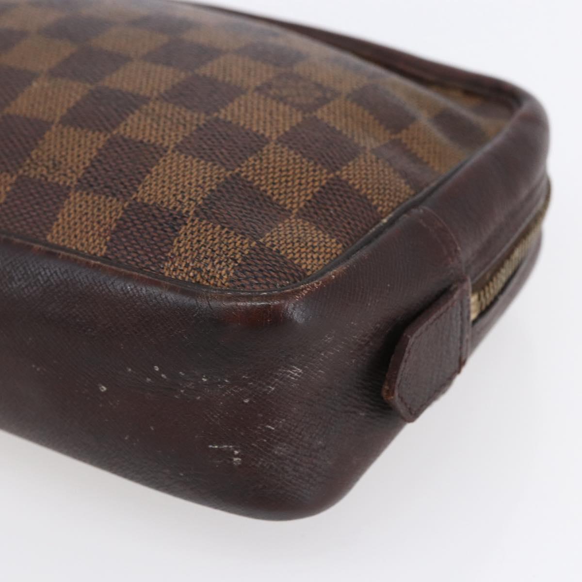 LOUIS VUITTON Damier Ebene Trousse Toilette25 Clutch Bag N47624 LV Auth bs30836