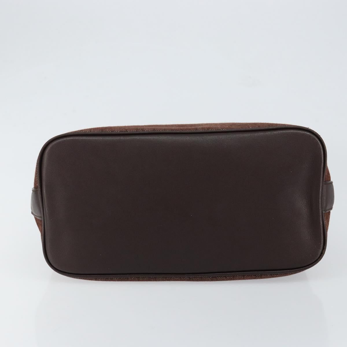 BVLGARI Logo Mania Shoulder Bag Canvas Brown Gold Auth bs30838