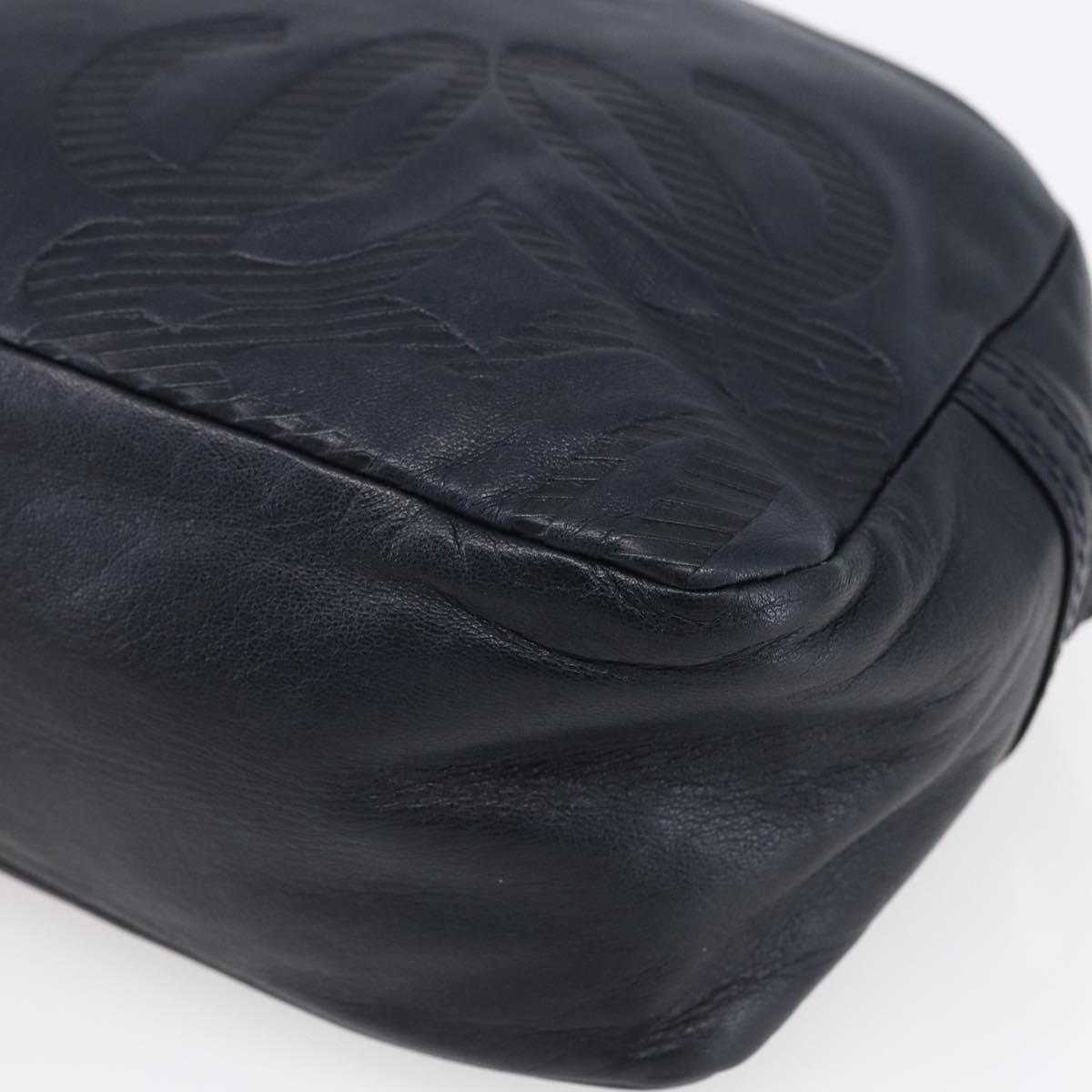 LOEWE Anagram Shoulder Bag Leather Navy Auth bs30840