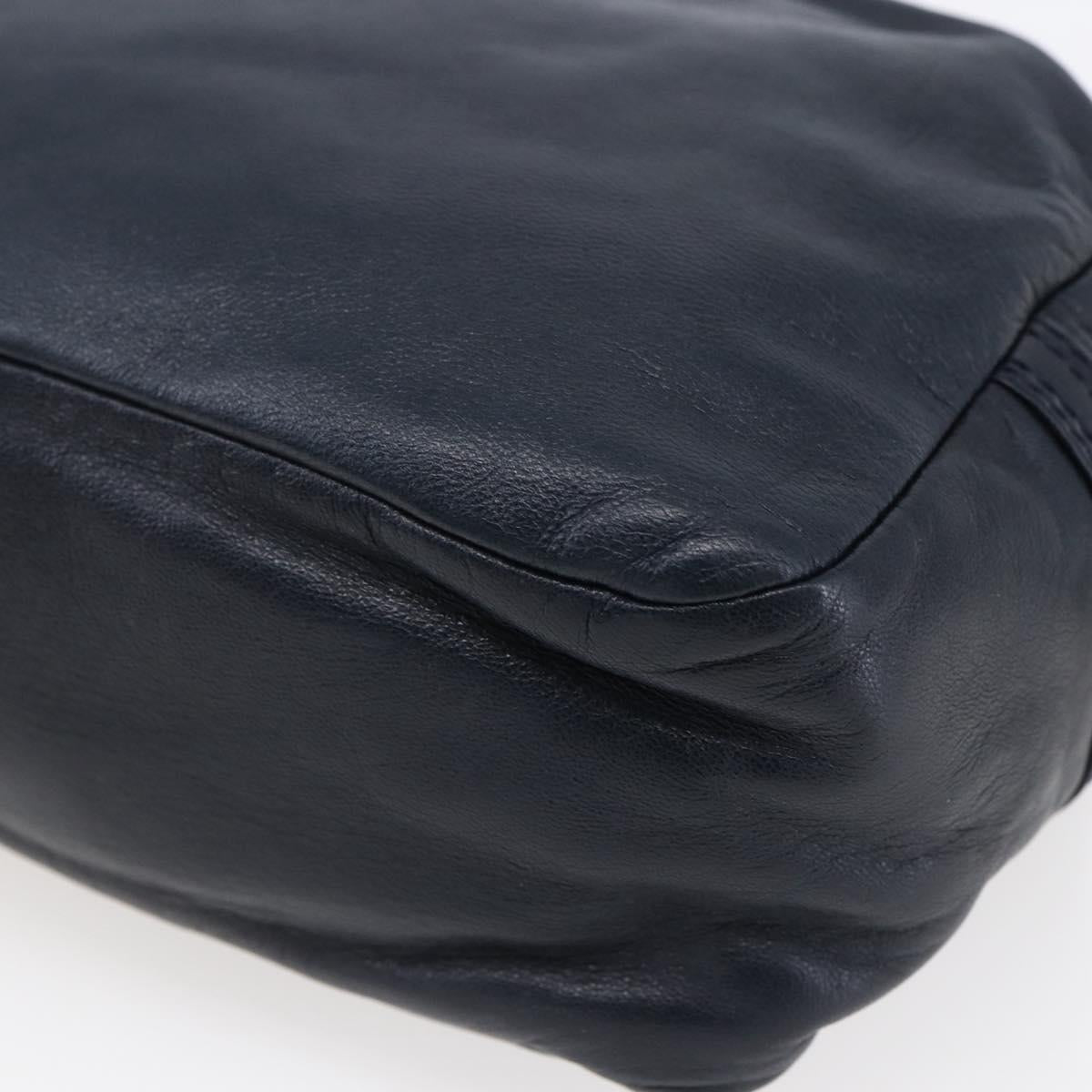 LOEWE Anagram Shoulder Bag Leather Navy Auth bs30840