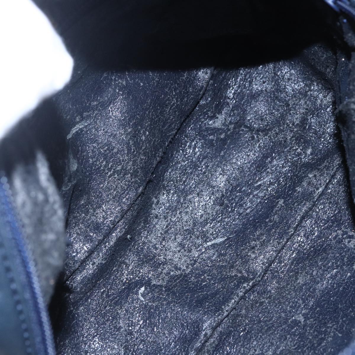 LOEWE Anagram Shoulder Bag Leather Navy Auth bs30840