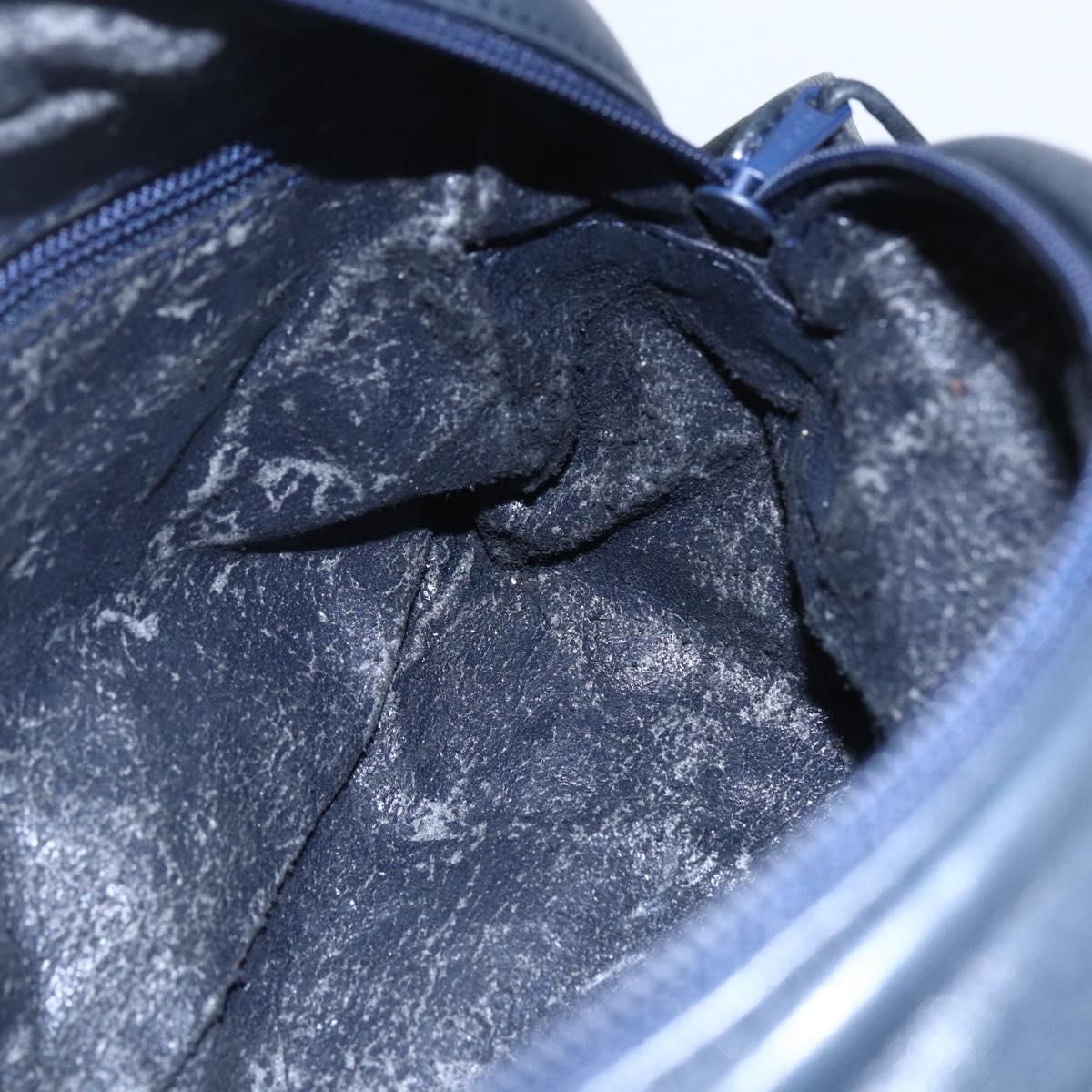 LOEWE Anagram Shoulder Bag Leather Navy Auth bs30840