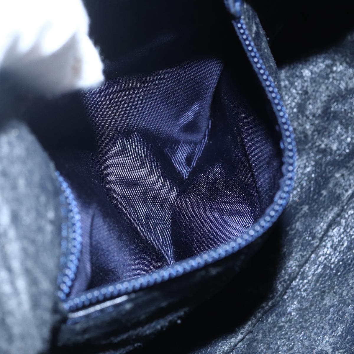 LOEWE Anagram Shoulder Bag Leather Navy Auth bs30840