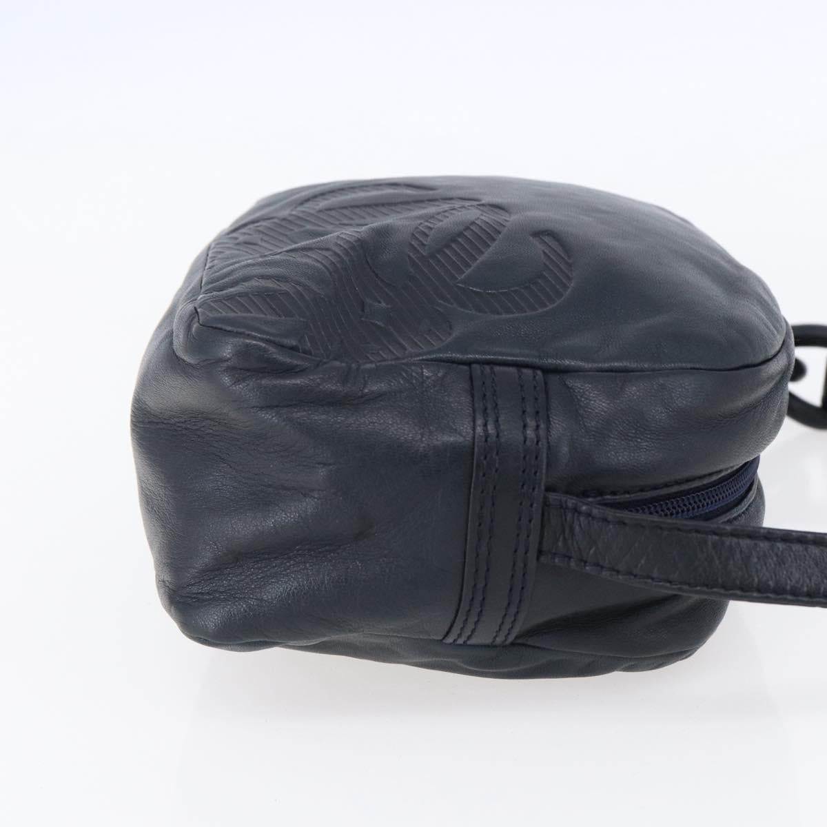 LOEWE Anagram Shoulder Bag Leather Navy Auth bs30840