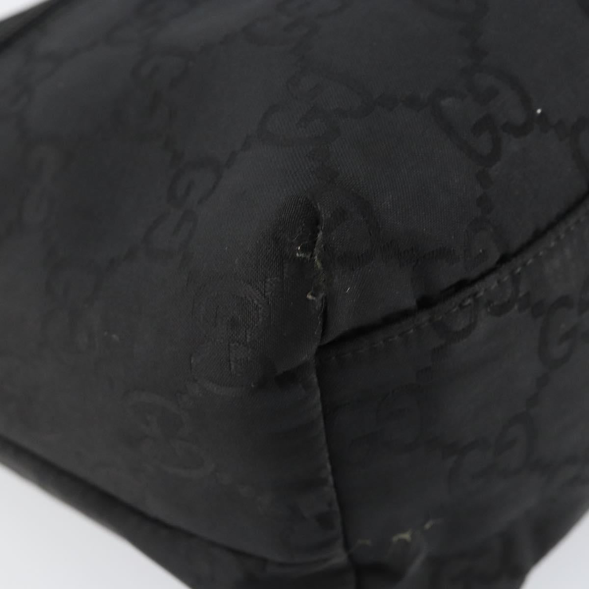 GUCCI GG Canvas Shoulder Bag Nylon Black Silver 001 3386 Auth bs30841