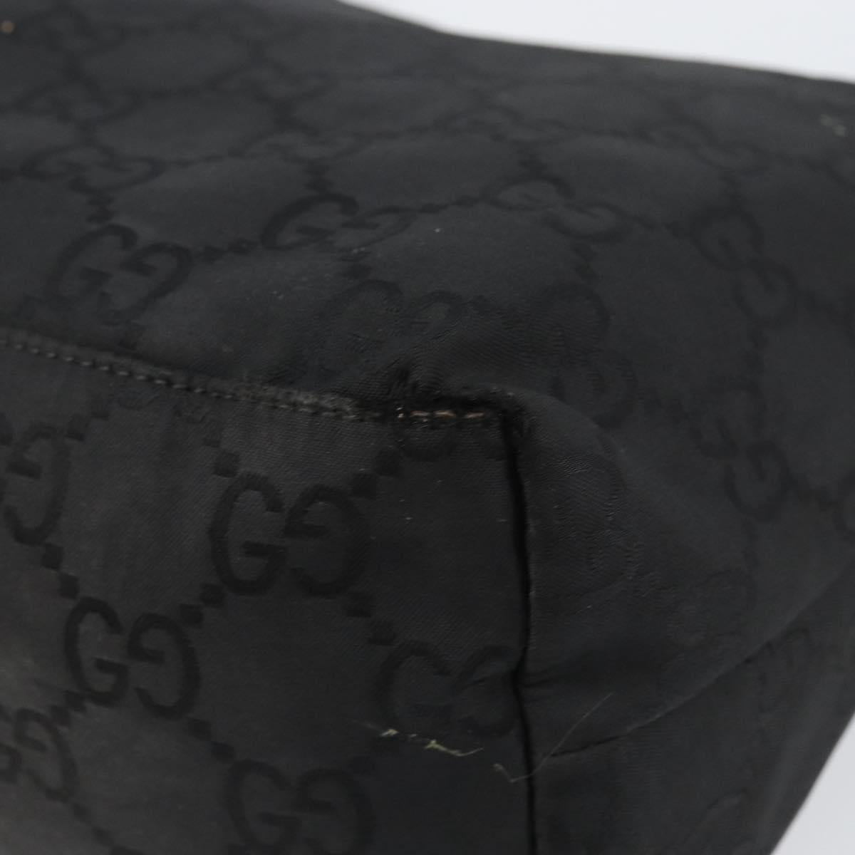 GUCCI GG Canvas Shoulder Bag Nylon Black Silver 001 3386 Auth bs30841