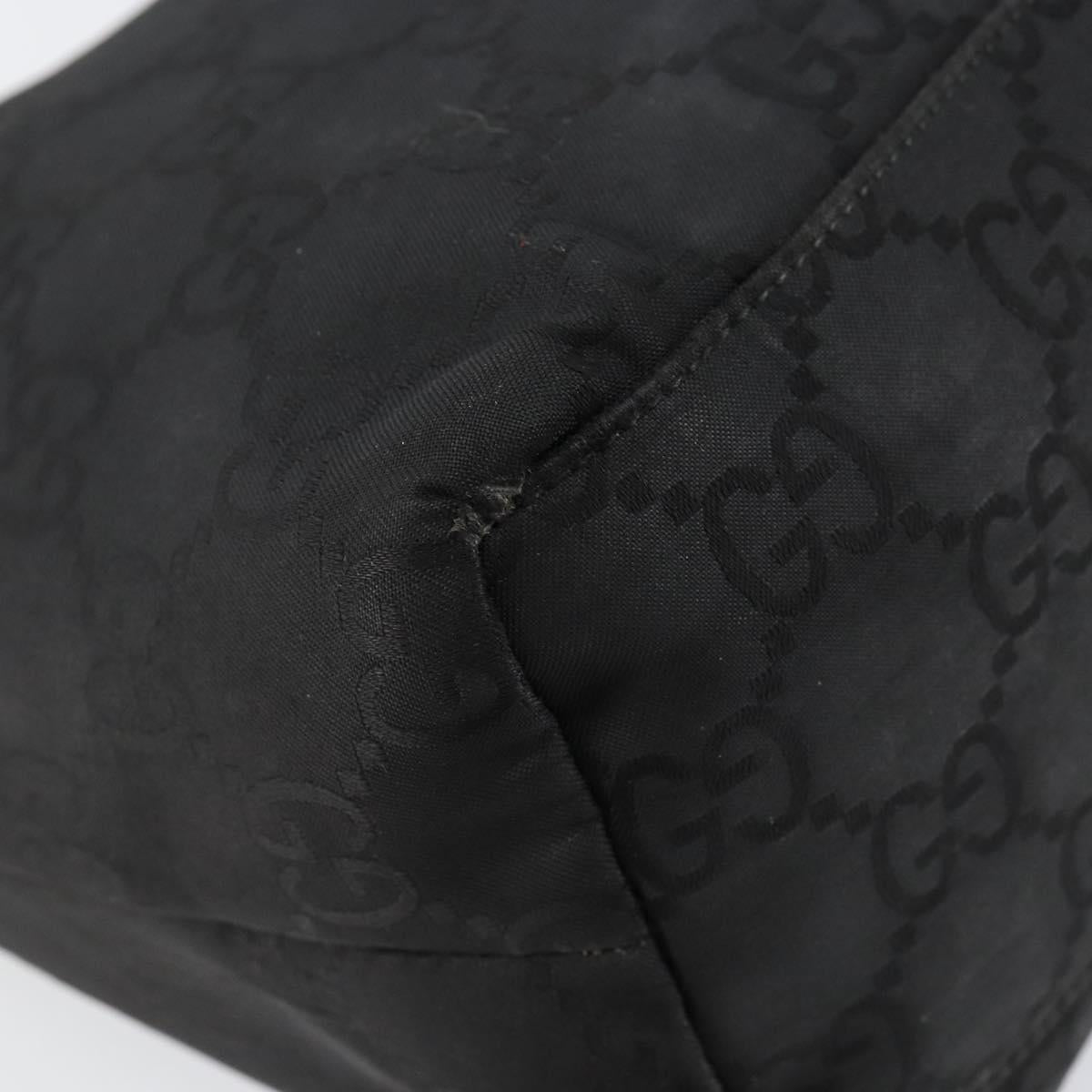 GUCCI GG Canvas Shoulder Bag Nylon Black Silver 001 3386 Auth bs30841