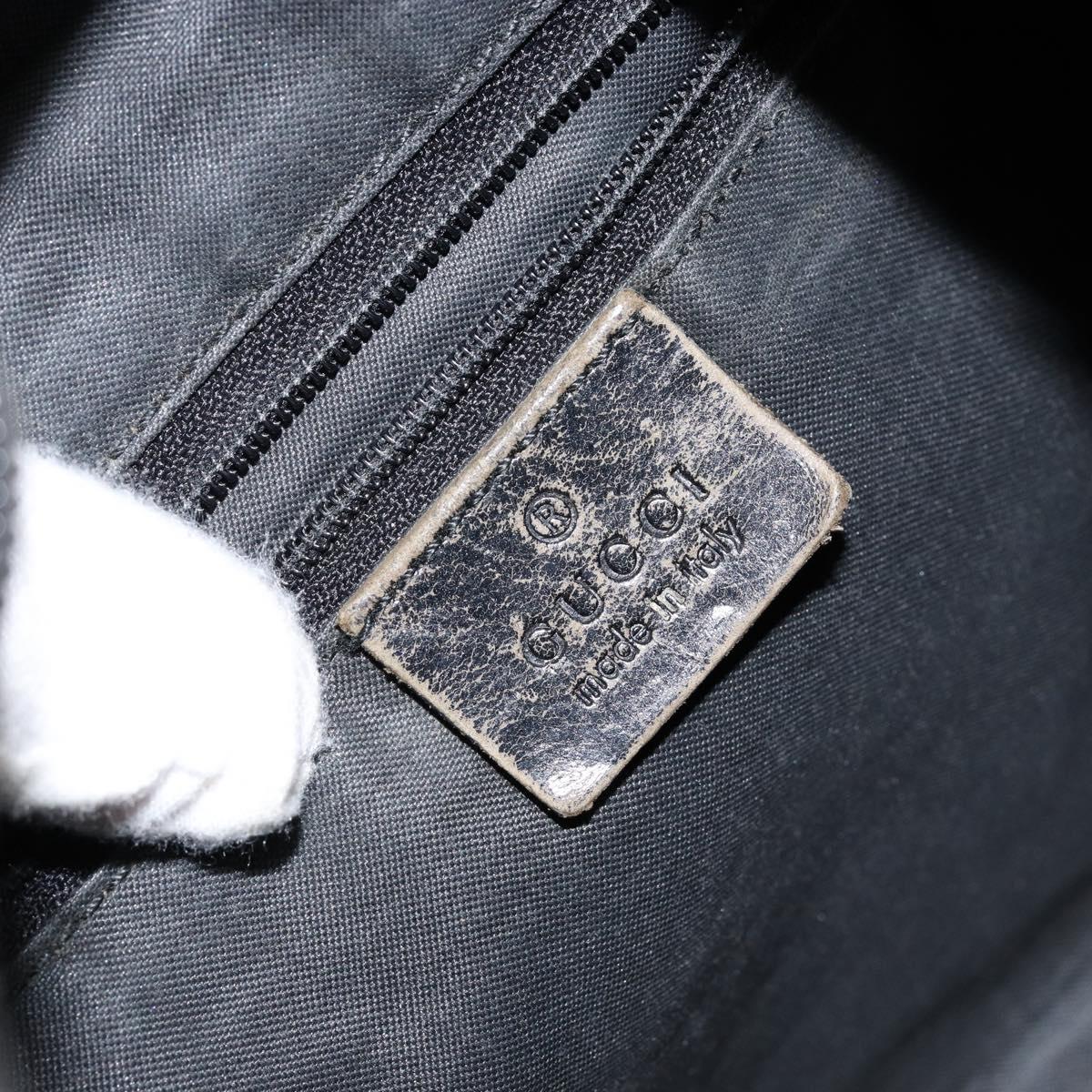 GUCCI GG Canvas Shoulder Bag Nylon Black Silver 001 3386 Auth bs30841