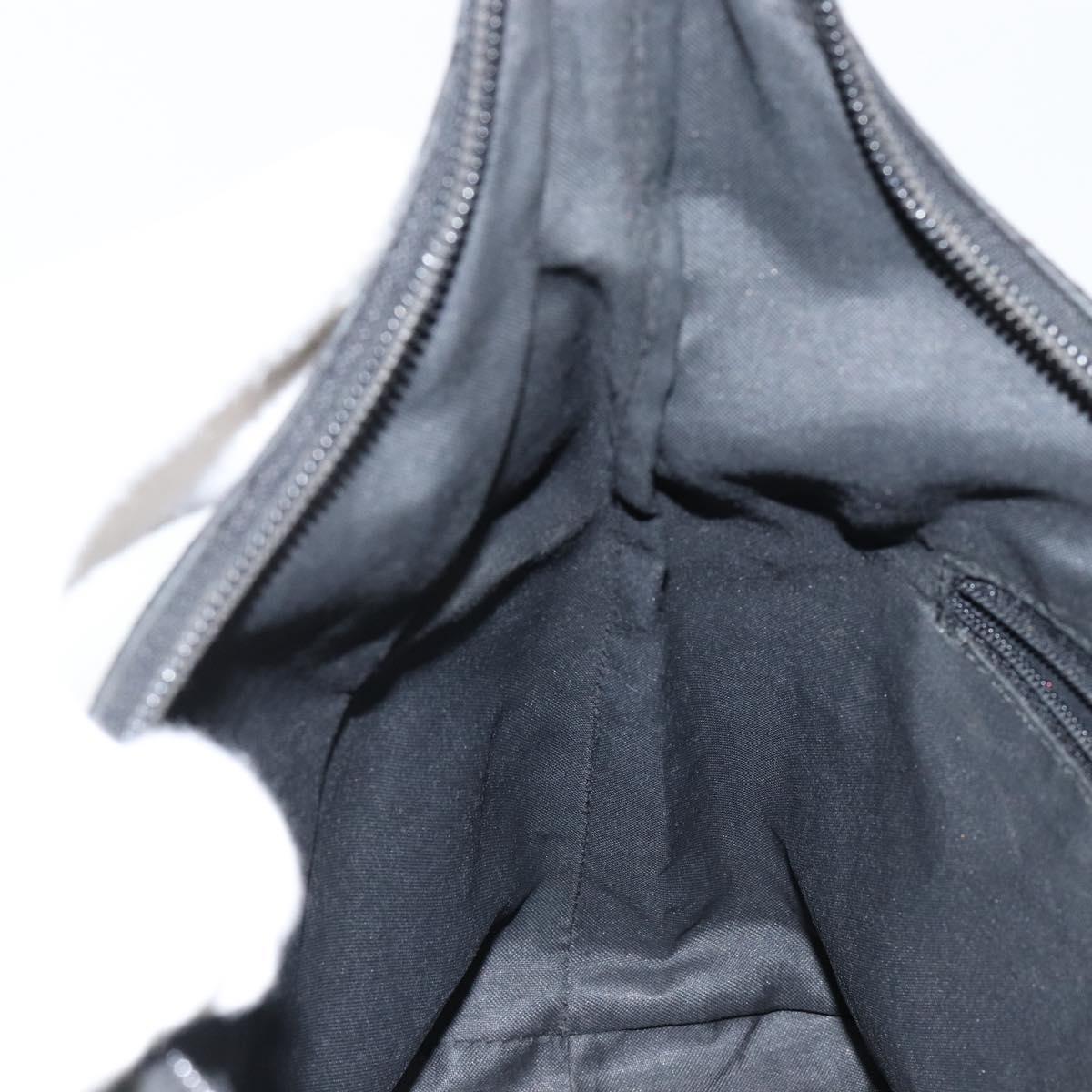 GUCCI GG Canvas Shoulder Bag Nylon Black Silver 001 3386 Auth bs30841